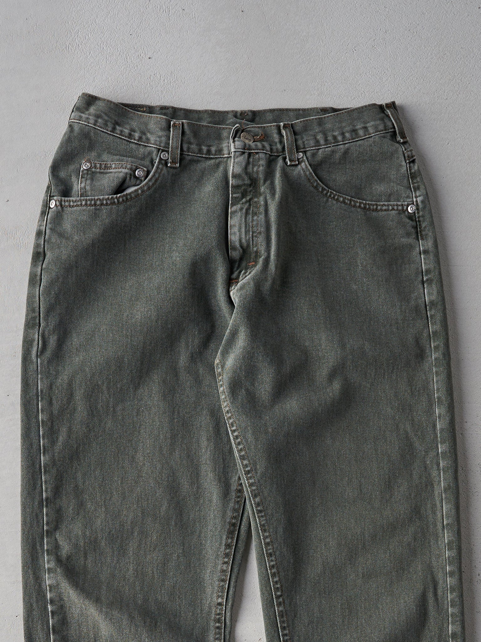 Vintage 90s Dark Green Lee Riveted Pants (33x31)