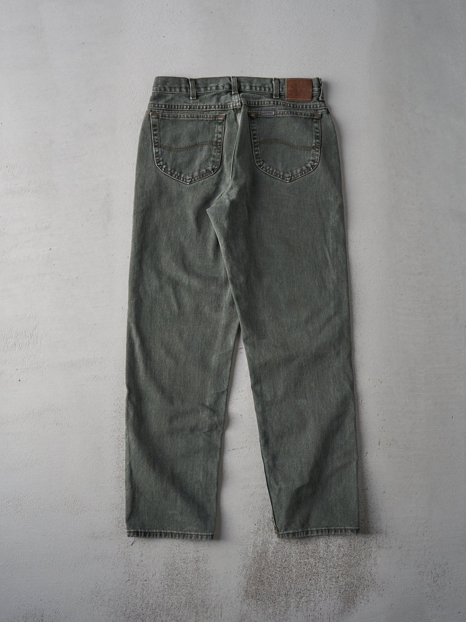 Vintage 90s Dark Green Lee Riveted Pants (33x31)
