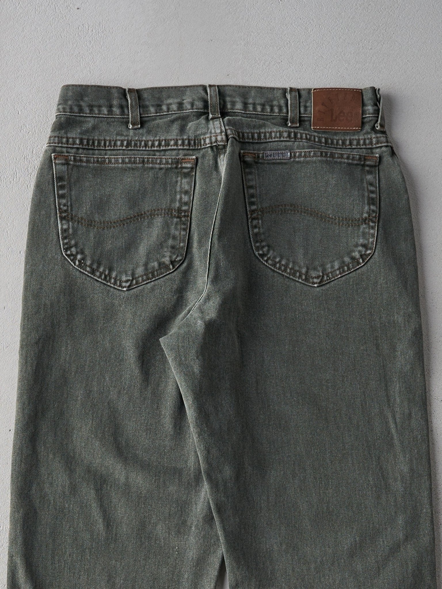 Vintage 90s Dark Green Lee Riveted Pants (33x31)