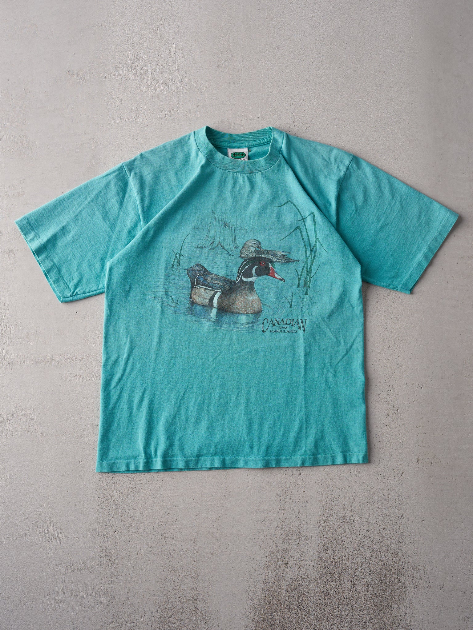 Vintage 90s Tiffany Blue Canadian Nature Single Stitch Tee (M)