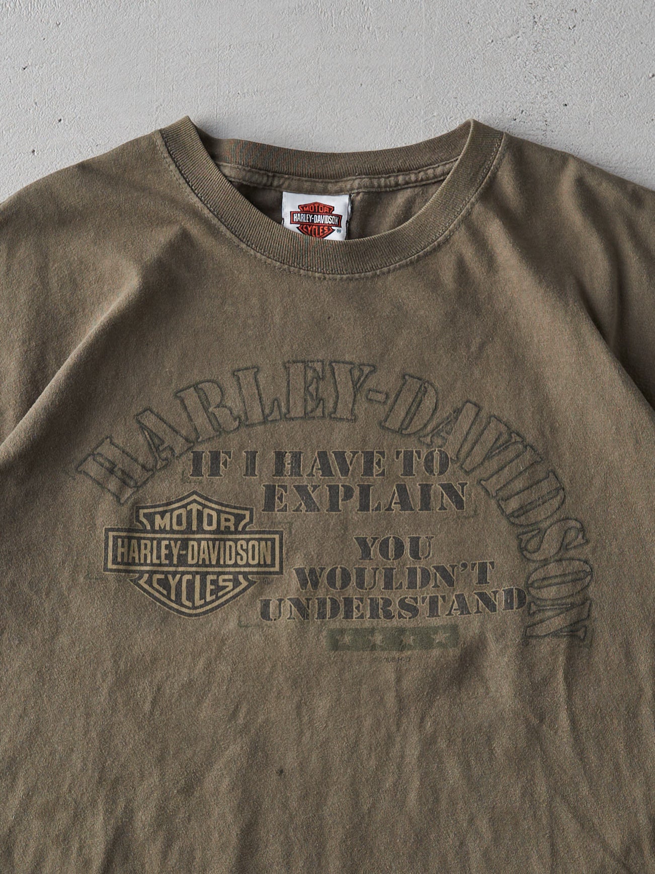 Vintage 08' Olive Green Carson City Harley Davidson Tee (M/L)