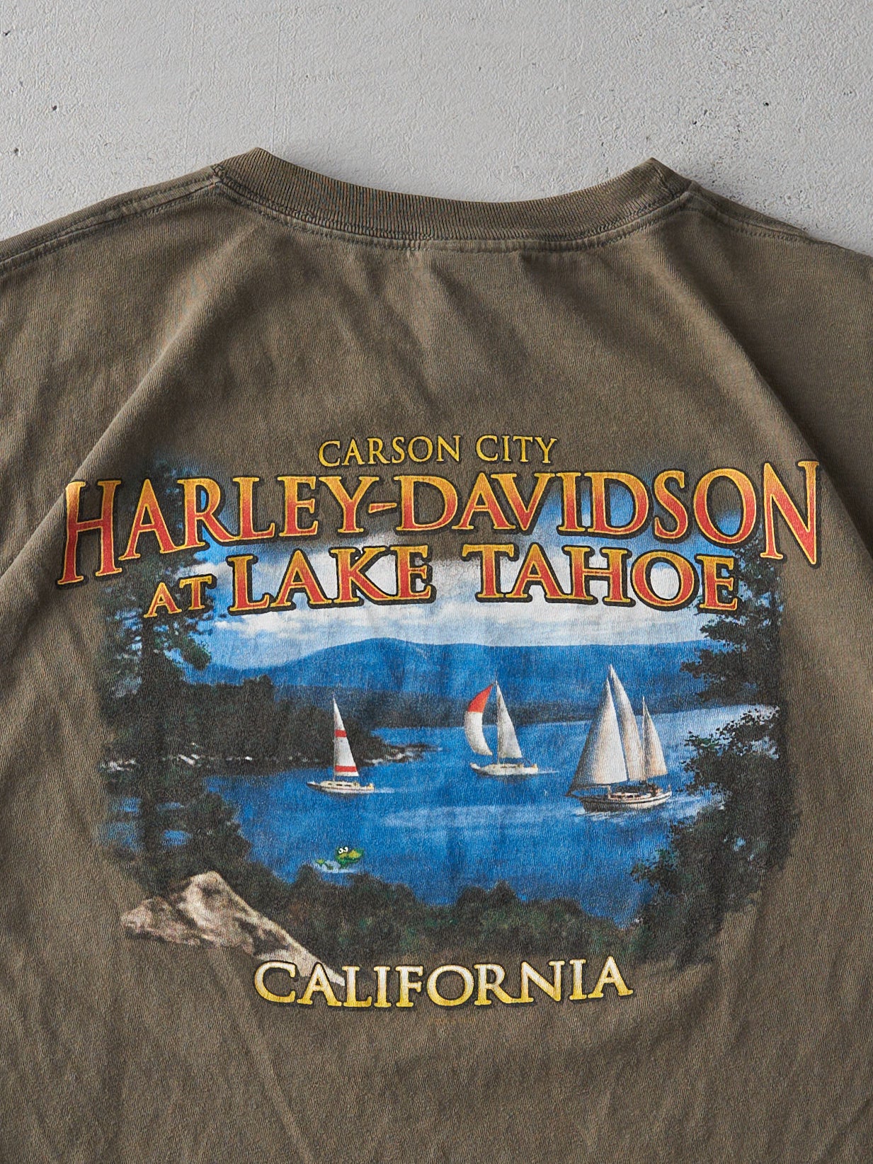 Vintage 08' Olive Green Carson City Harley Davidson Tee (M/L)