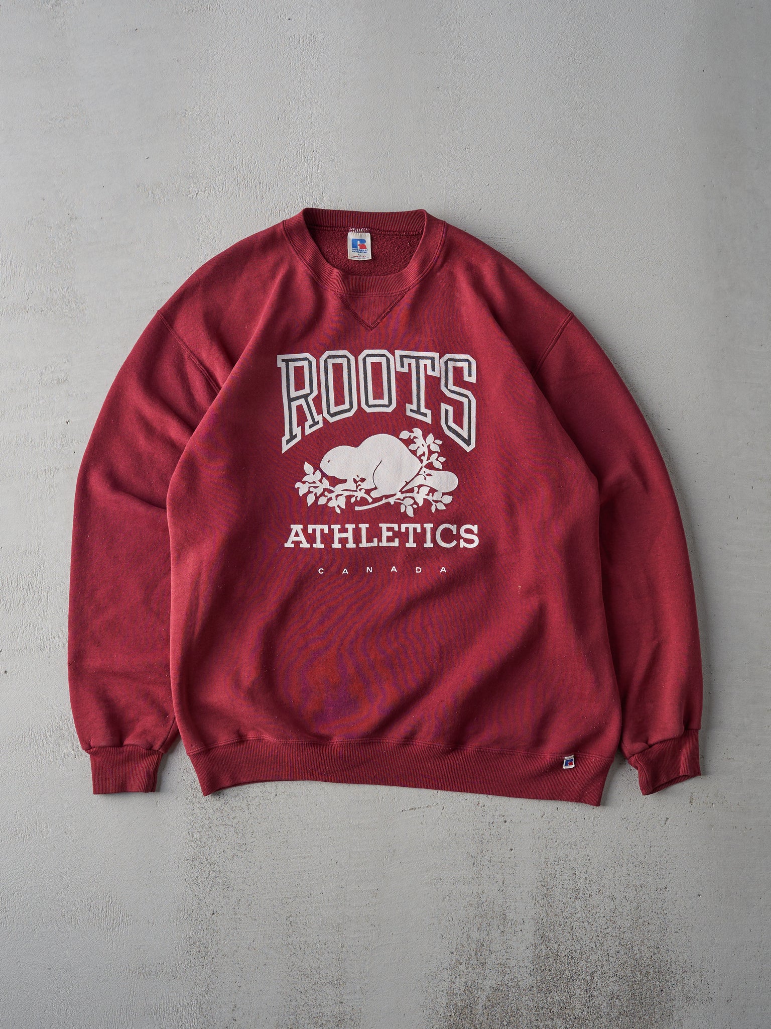 Vintage 90s Burgundy Roots Russell Athletics Crewneck (M)