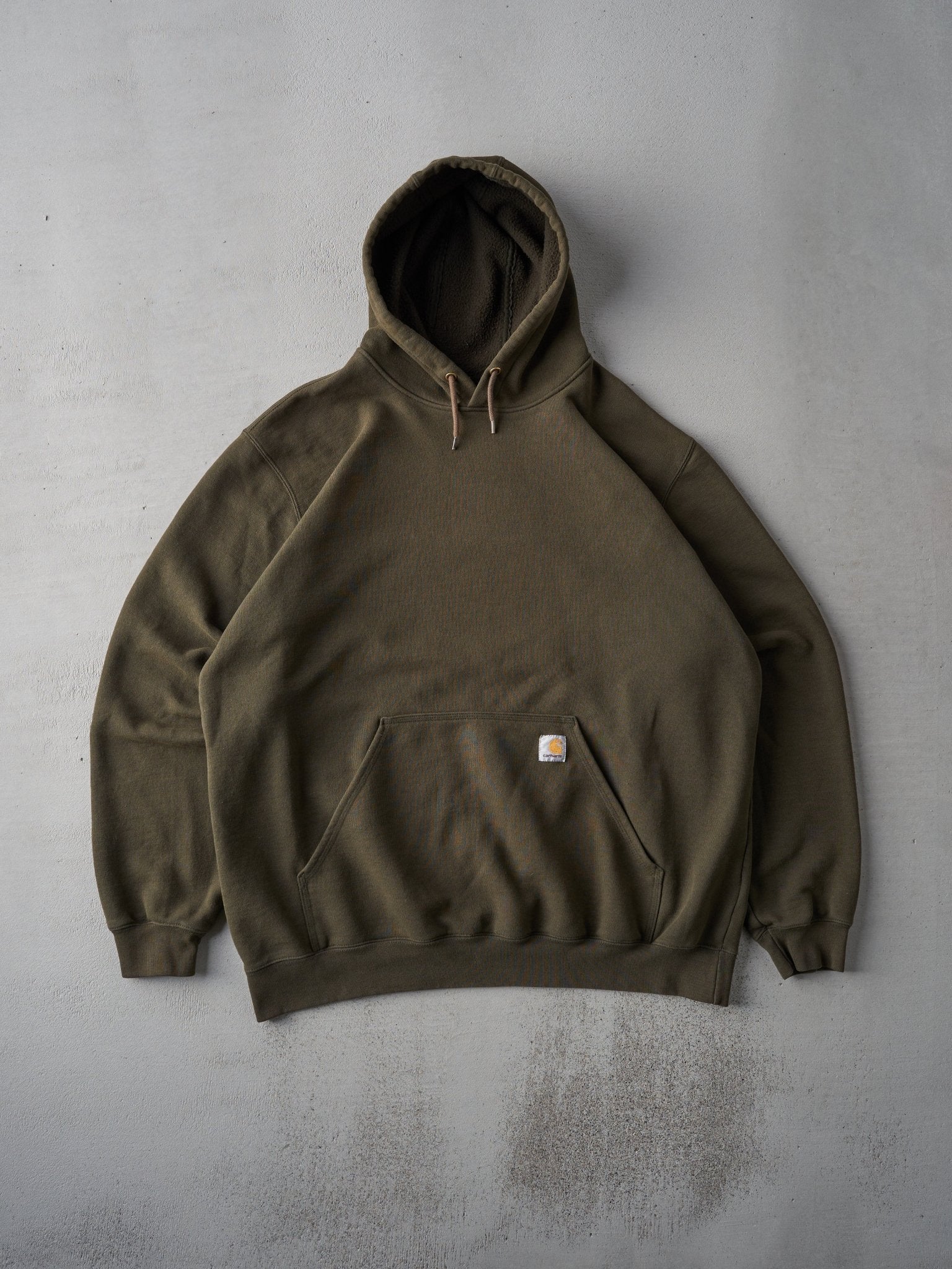 Vintage 90s Army Green Long Carhartt Blank Hoodie (XXL)