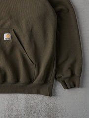 Vintage 90s Army Green Long Carhartt Blank Hoodie (XXL)