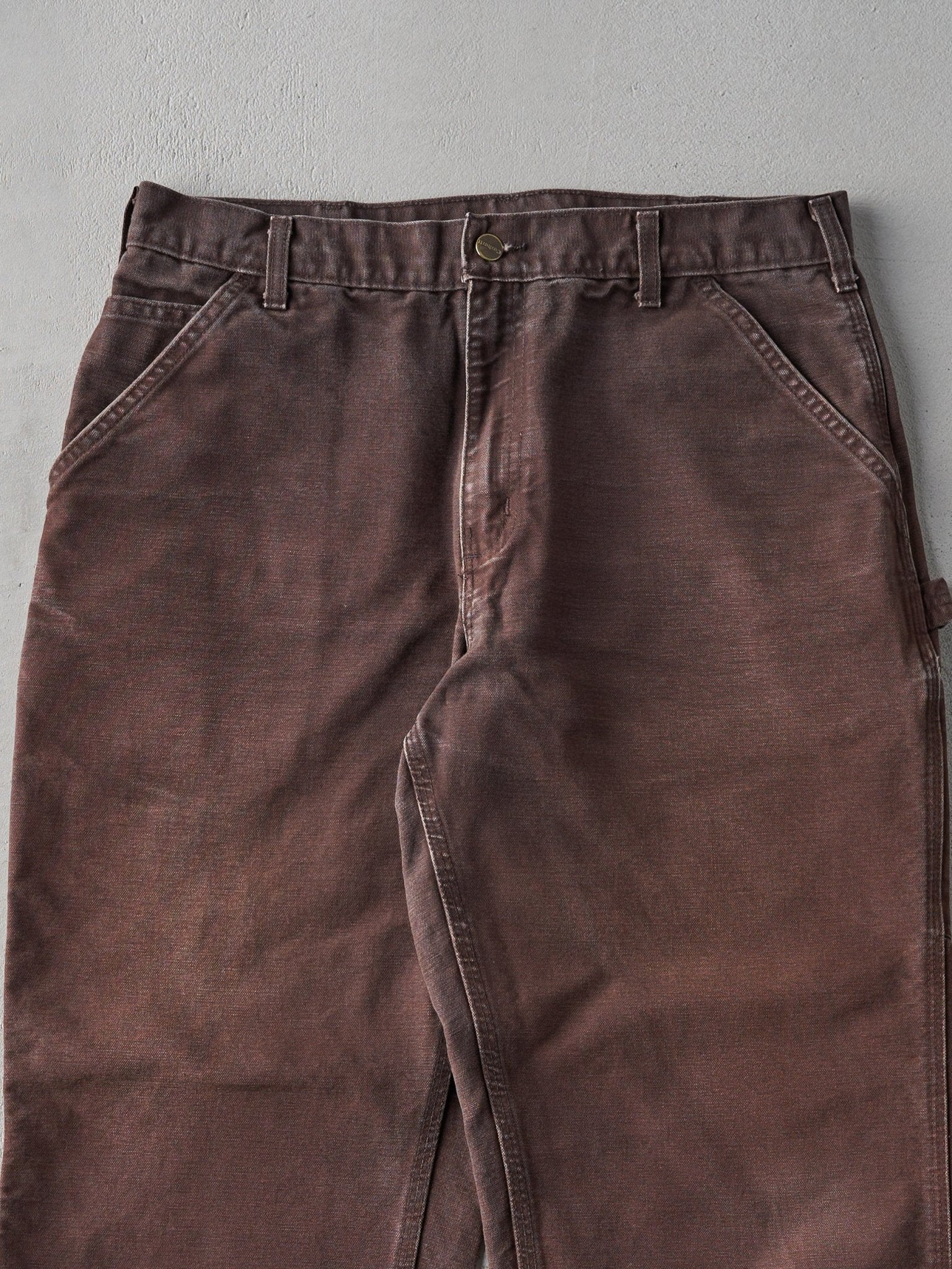 Vintage 90s Chocolate Brown Dungaree Fit Carhartt Carpenter Pants (35x25)