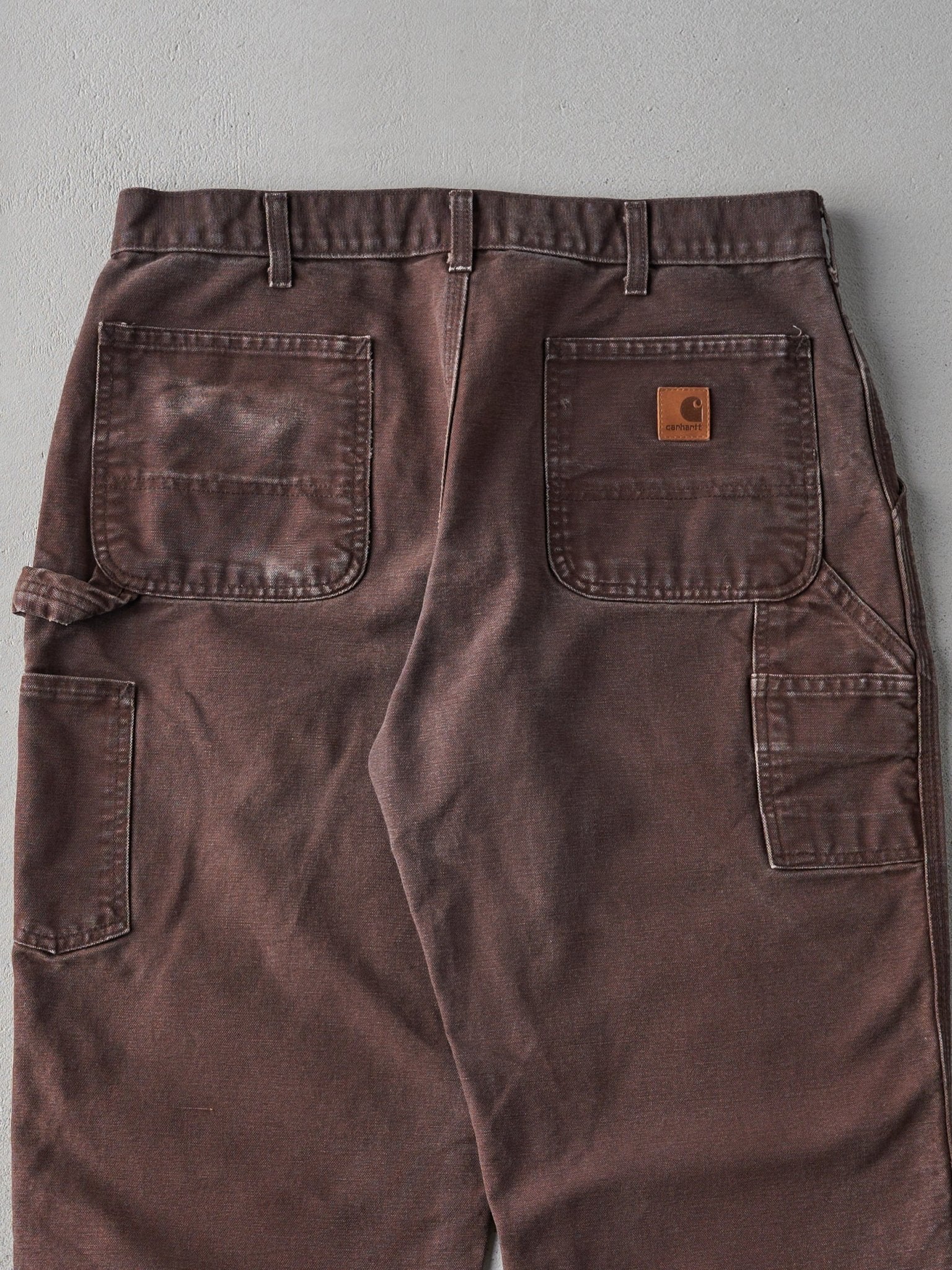 Vintage 90s Chocolate Brown Dungaree Fit Carhartt Carpenter Pants (35x25)