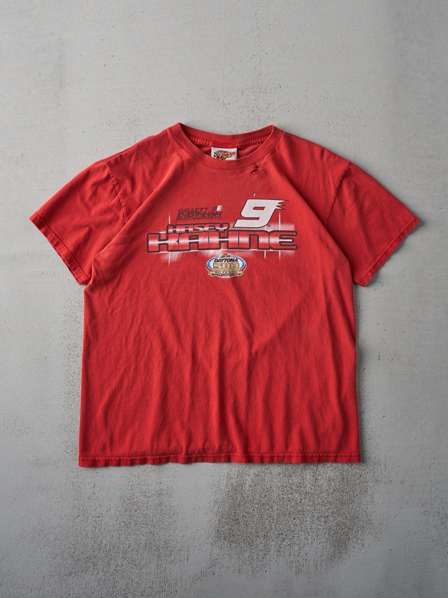 Vintage 90s Red Kasey Kahne Daytona 500 Racing Tee (M)