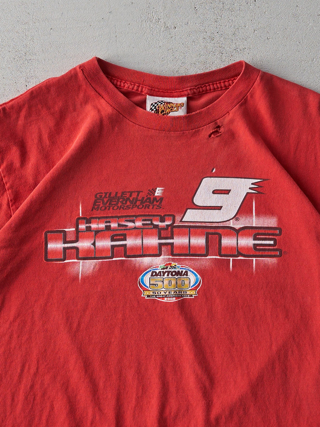 Vintage 90s Red Kasey Kahne Daytona 500 Racing Tee (M)