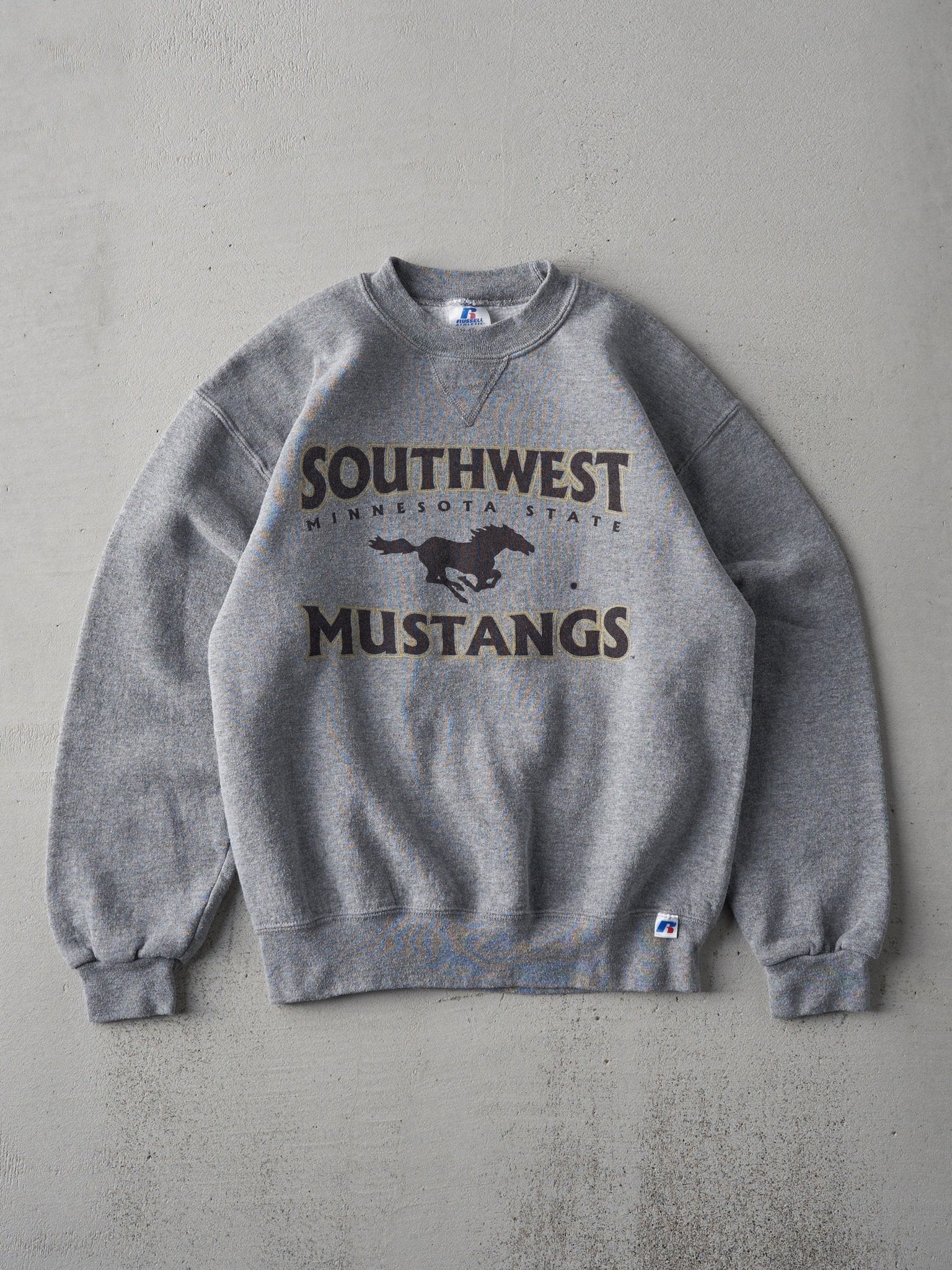 Vintage 90s Grey Southwest Mustangs Russell Athletics Crewneck (S)