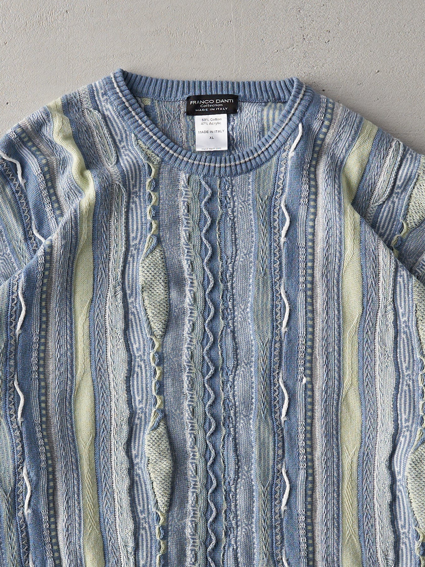 Vintage 90s Pastel Blue Franco Danti Knit Sweater (M)