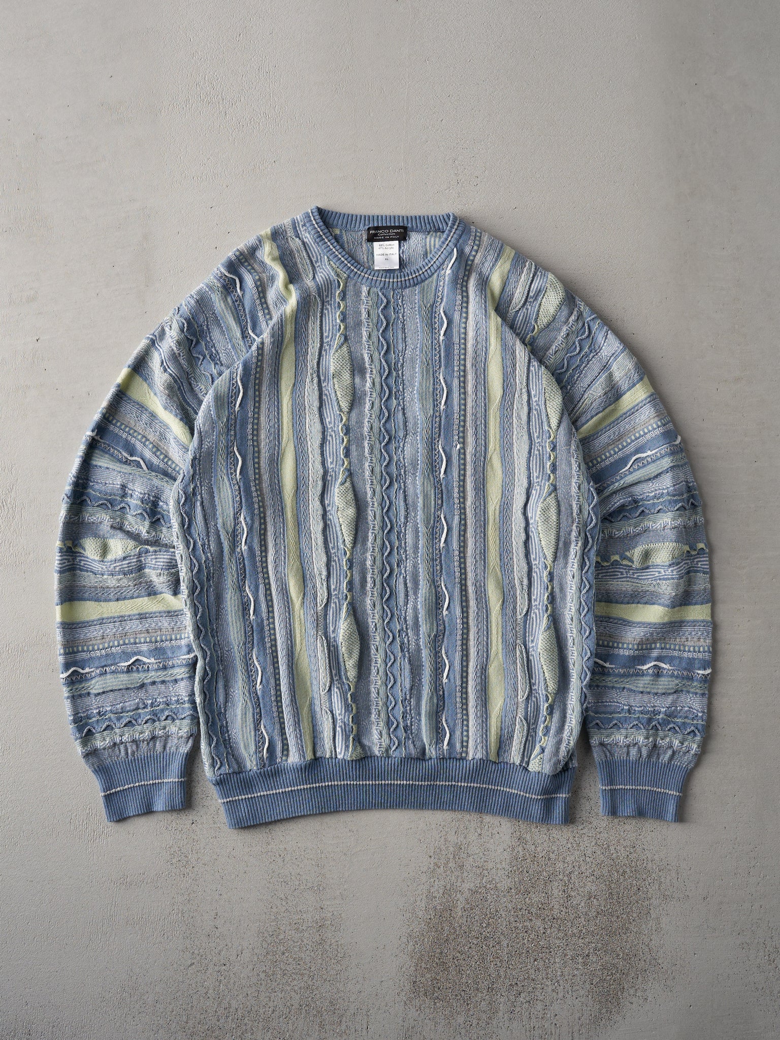 Vintage 90s Pastel Blue Franco Danti Knit Sweater (M)