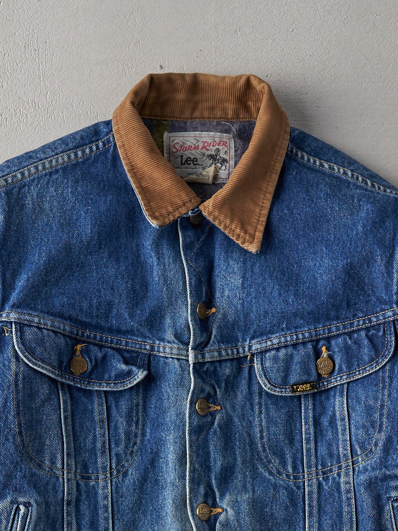 Vintage 70s Mid Wash LEE Storm Rider Blanket Lined Denim Jacket (M)