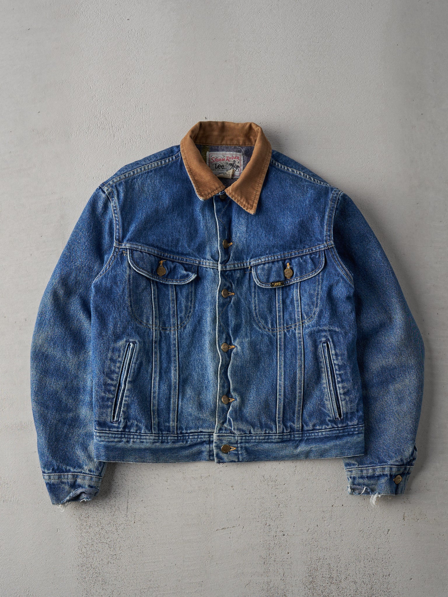 Vintage 70s Mid Wash LEE Storm Rider Blanket Lined Denim Jacket (M)