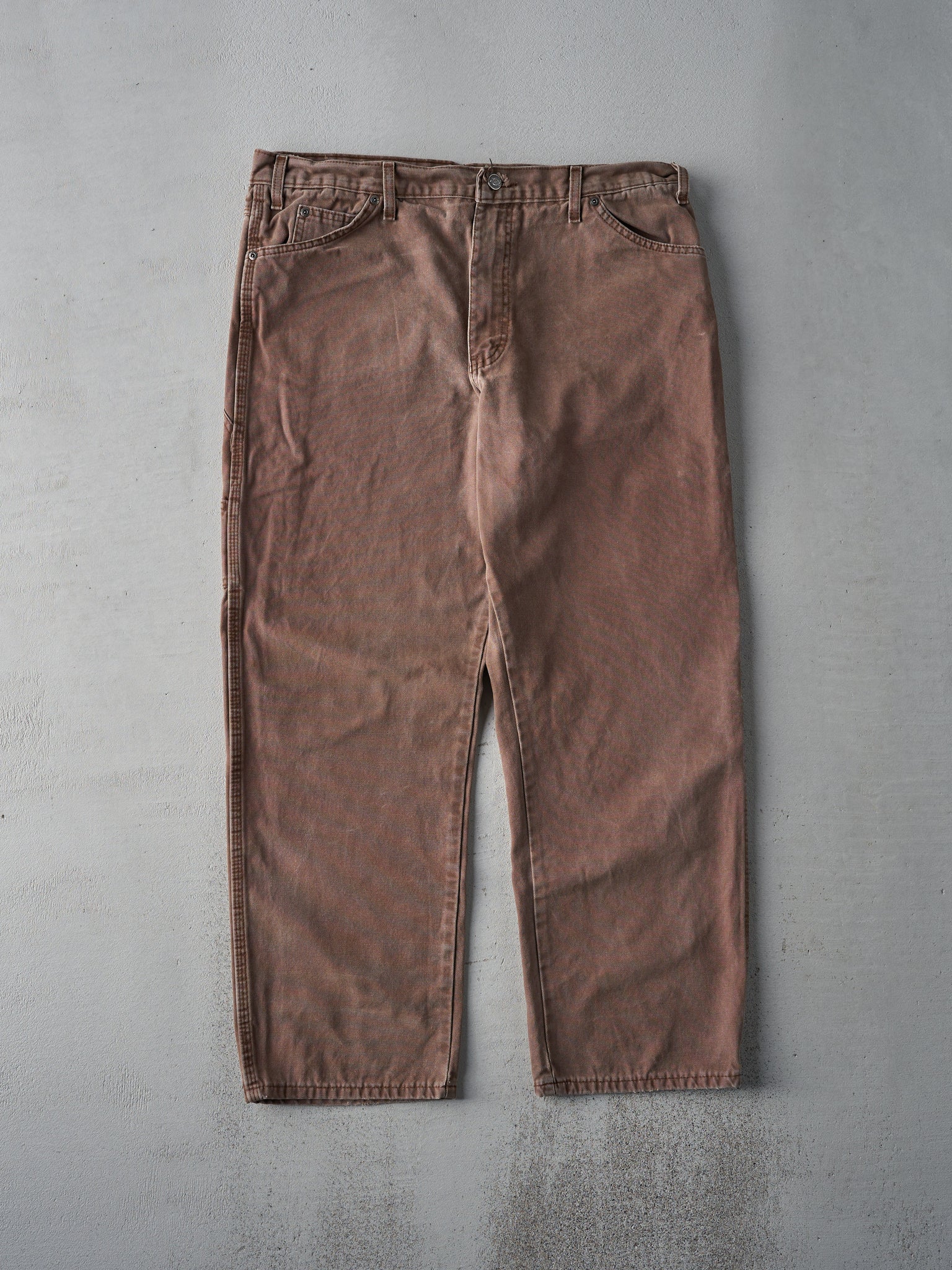 Vintage 90s Faded Brown Relaxed Fit Dickies Carpenter Pants (36x30)