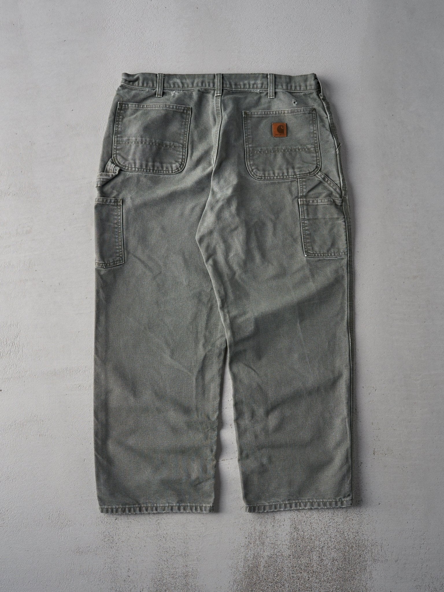 Vintage Y2K Faded Olive Green Dungaree Fit Carhartt Carpenter Pants (36x28)