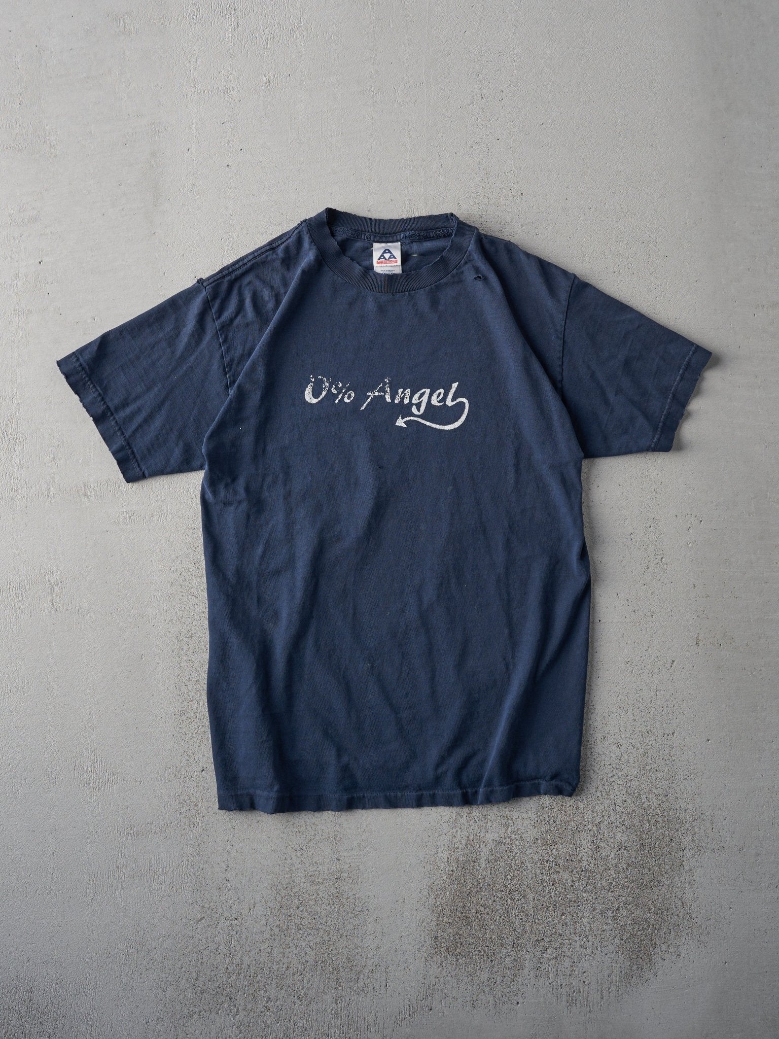 Vintage 90s Navy "0% Angel" Tee (S)