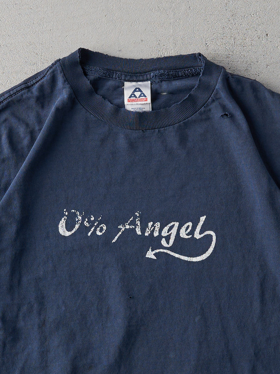 Vintage 90s Navy "0% Angel" Tee (S)