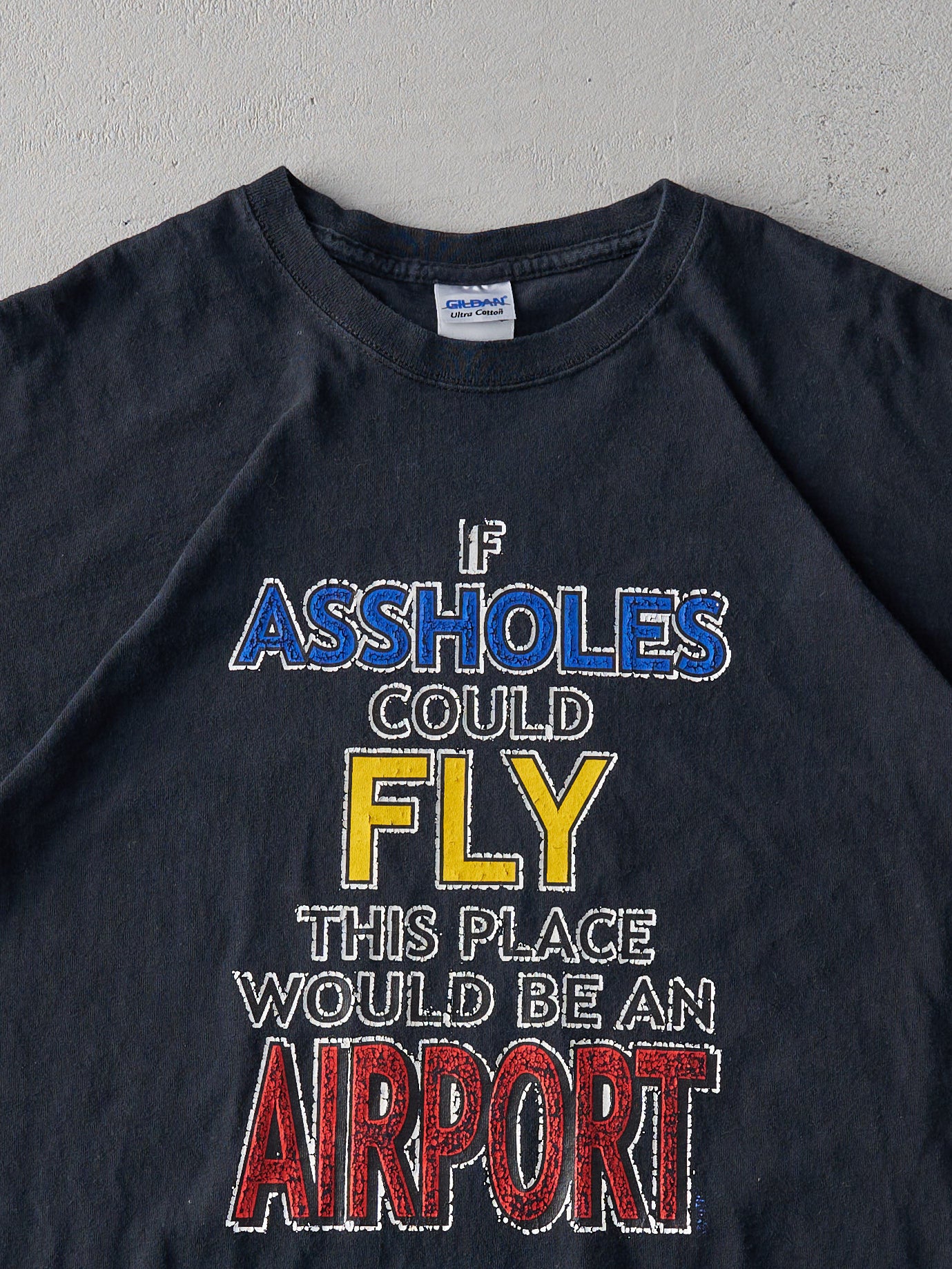 Vintage Black "If Assholes Could Fly..." Tee (L)