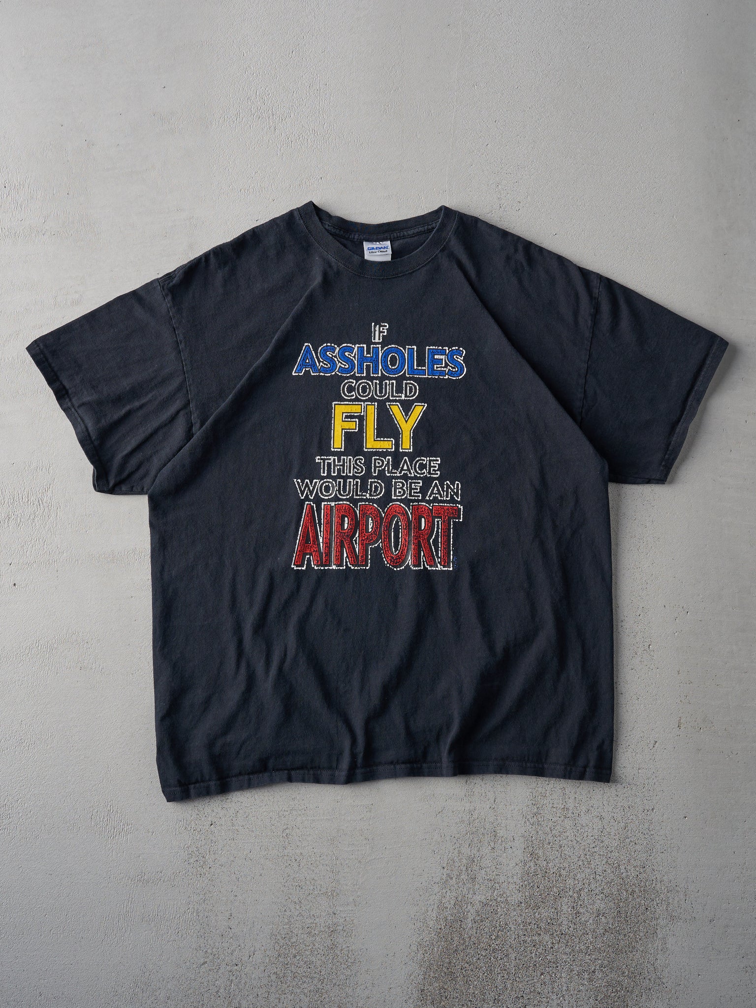 Vintage Black "If Assholes Could Fly..." Tee (L)