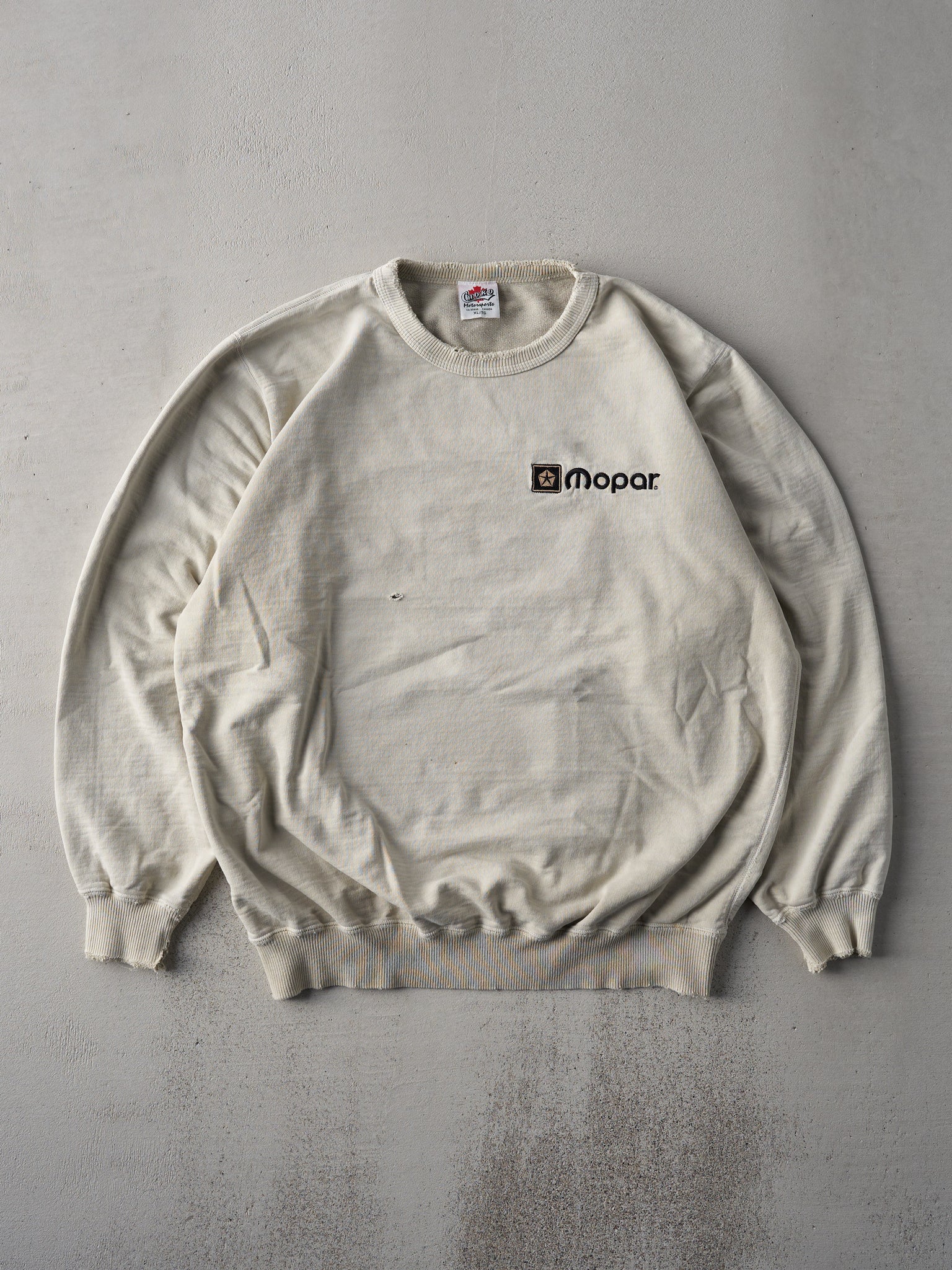 Vintage 90s Washed Beige Mopar Crewneck (L/XL)