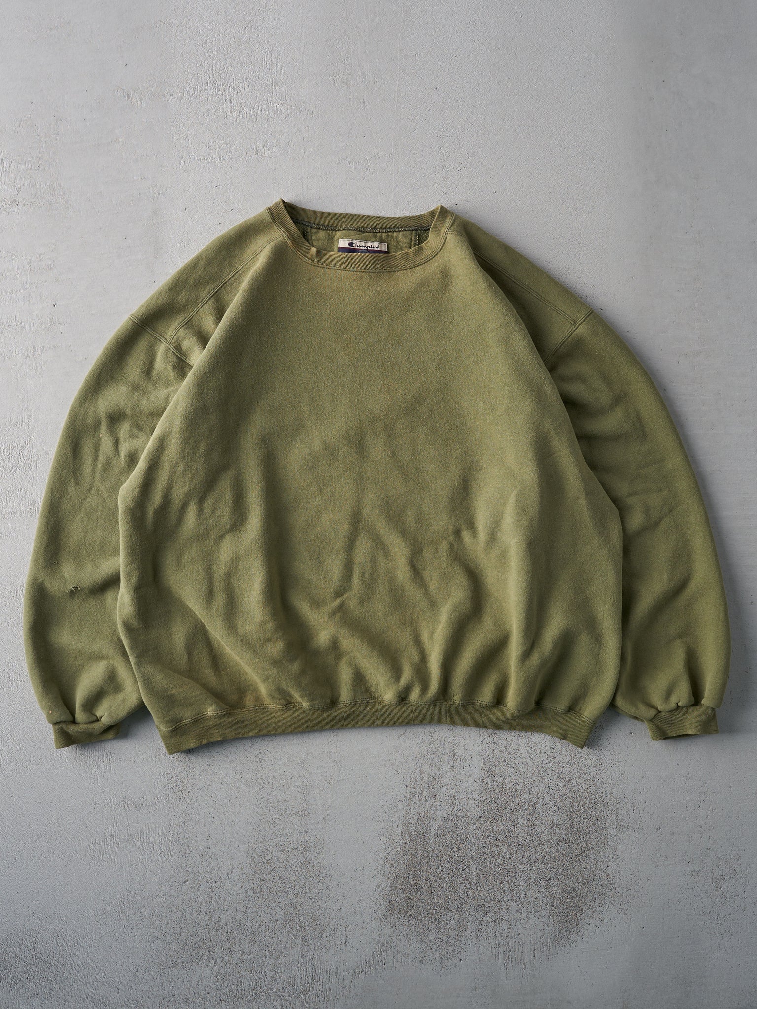 Vintage 90s Army Green Blank Champion Crewneck (XXL)