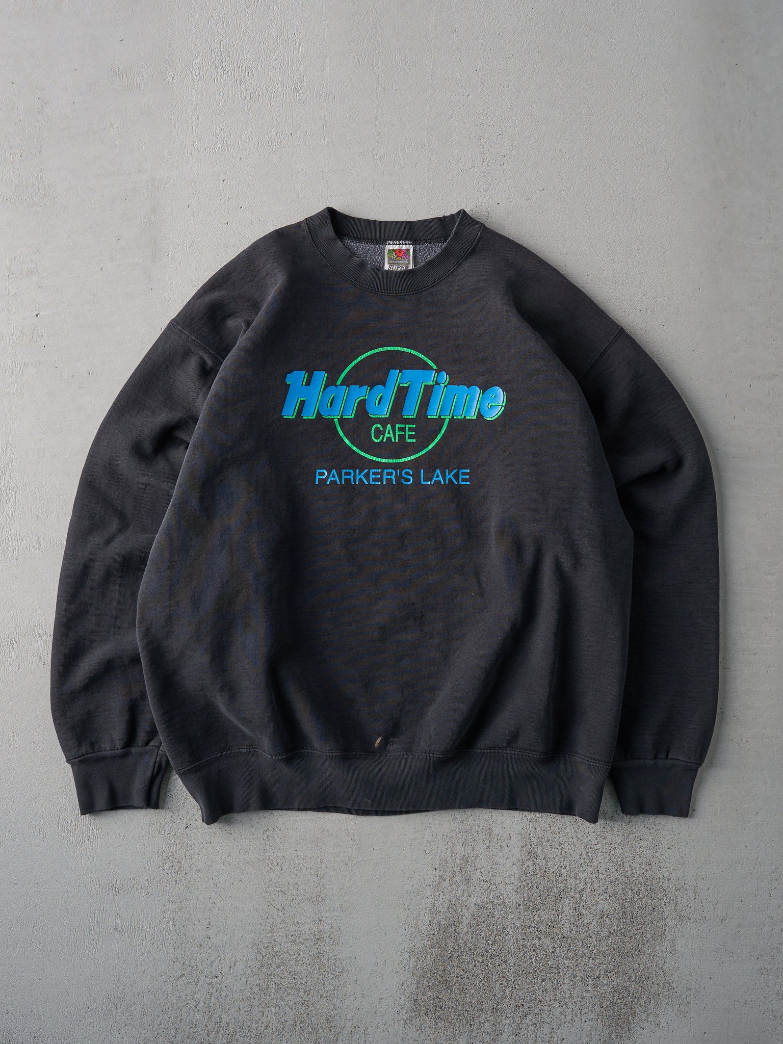 Vintage 90s Black "Hard Time Cafe" Crewneck (L)