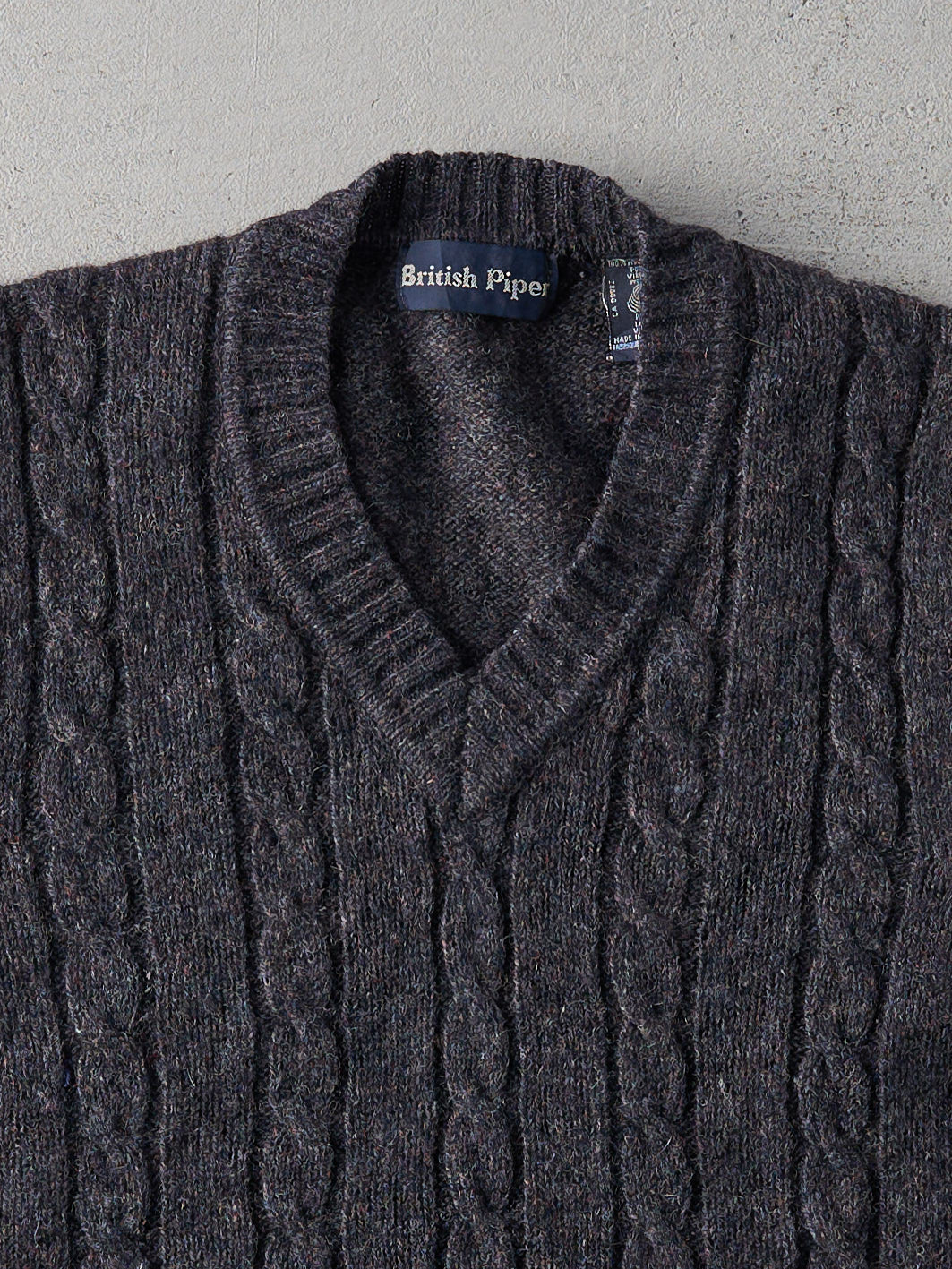 Vintage 90s Charcoal Grey British Piper Knit Sweater Vest (M)