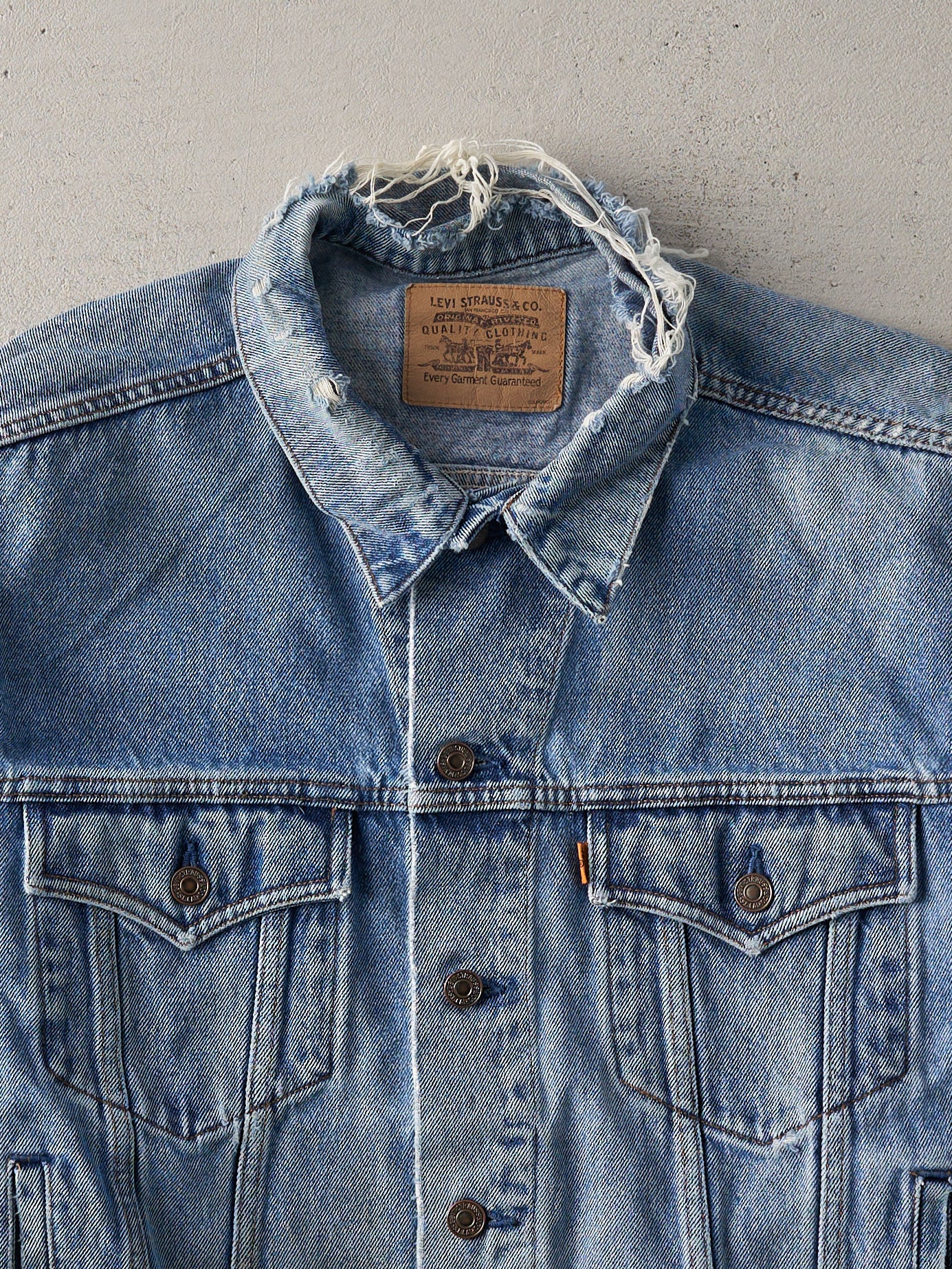 Vintage 80s Light Wash Type 3 Levi's Orange Tab Denim Jacket (M)