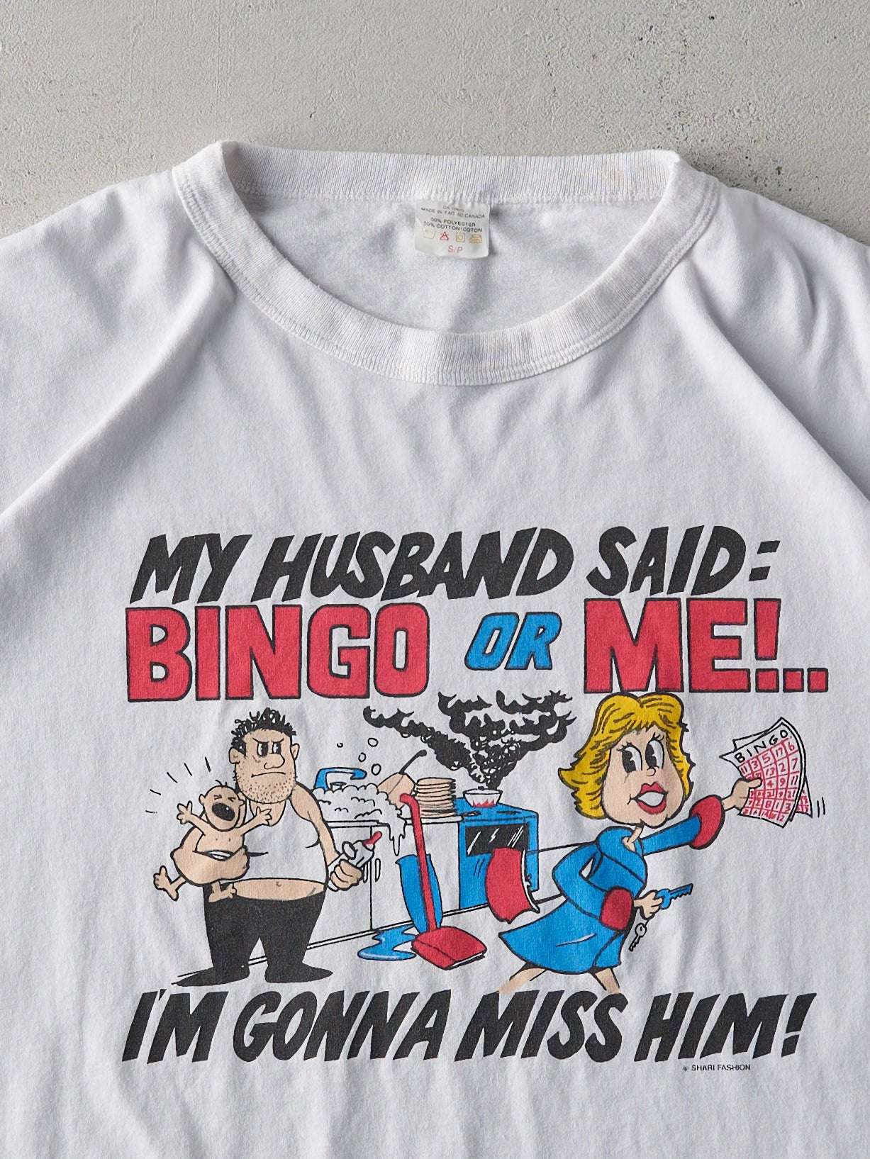 Vintage 80s White "Bingo or Me" Tee (M)
