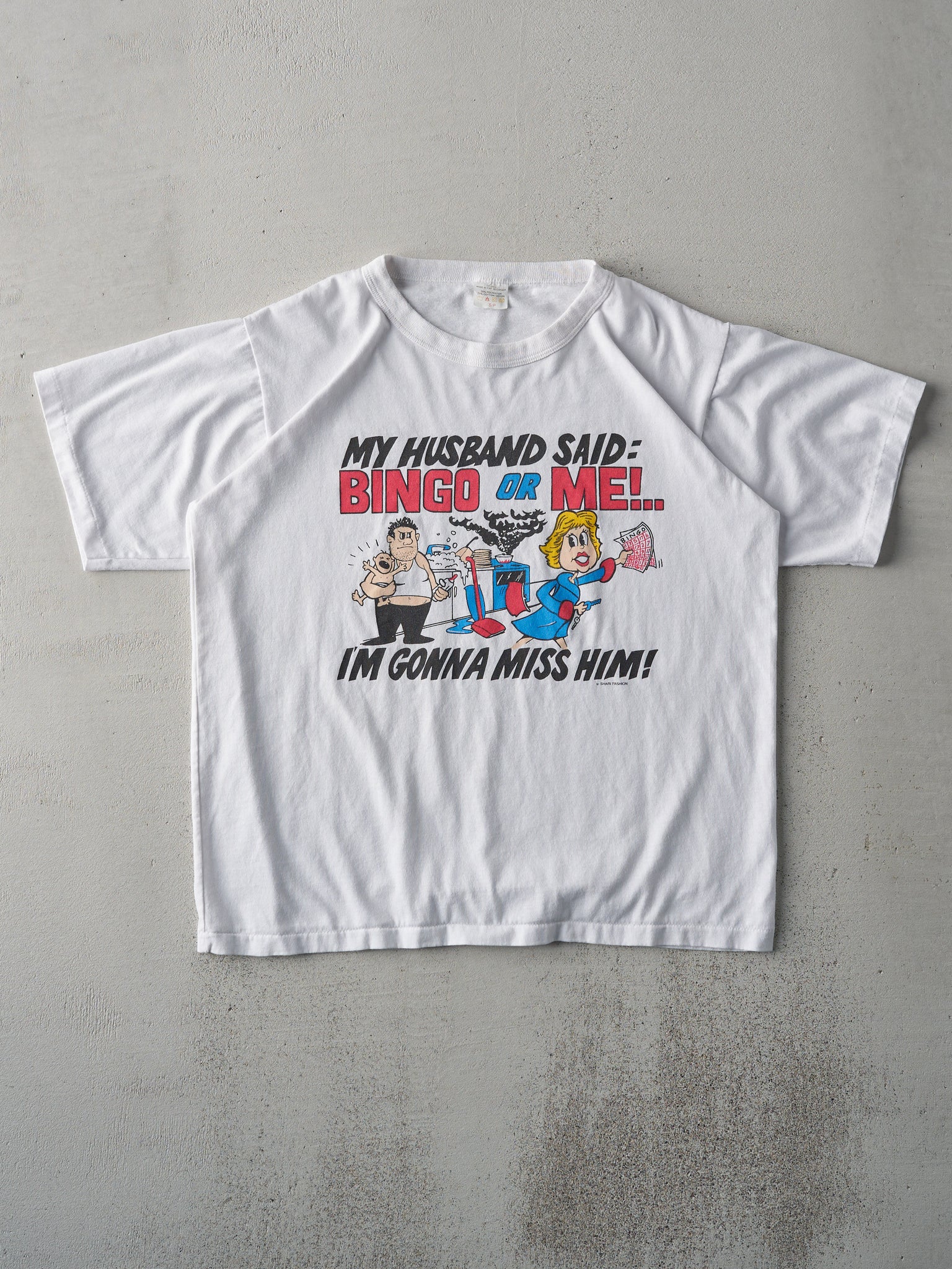 Vintage 80s White "Bingo or Me" Tee (M)