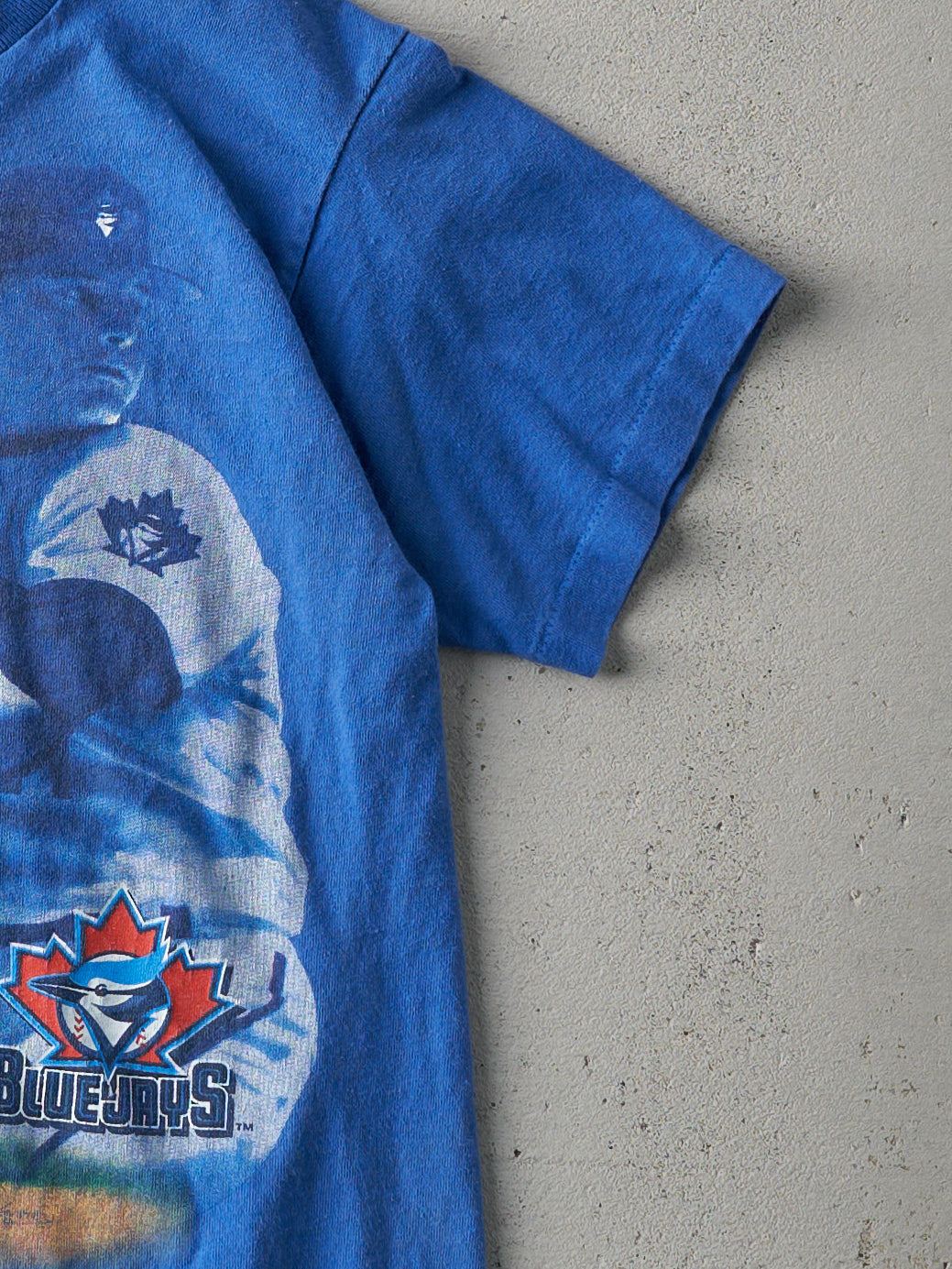 Vintage 90s Royal Blue Roger Clemens Blue Jays Single Stitch Baby Tee (XS)