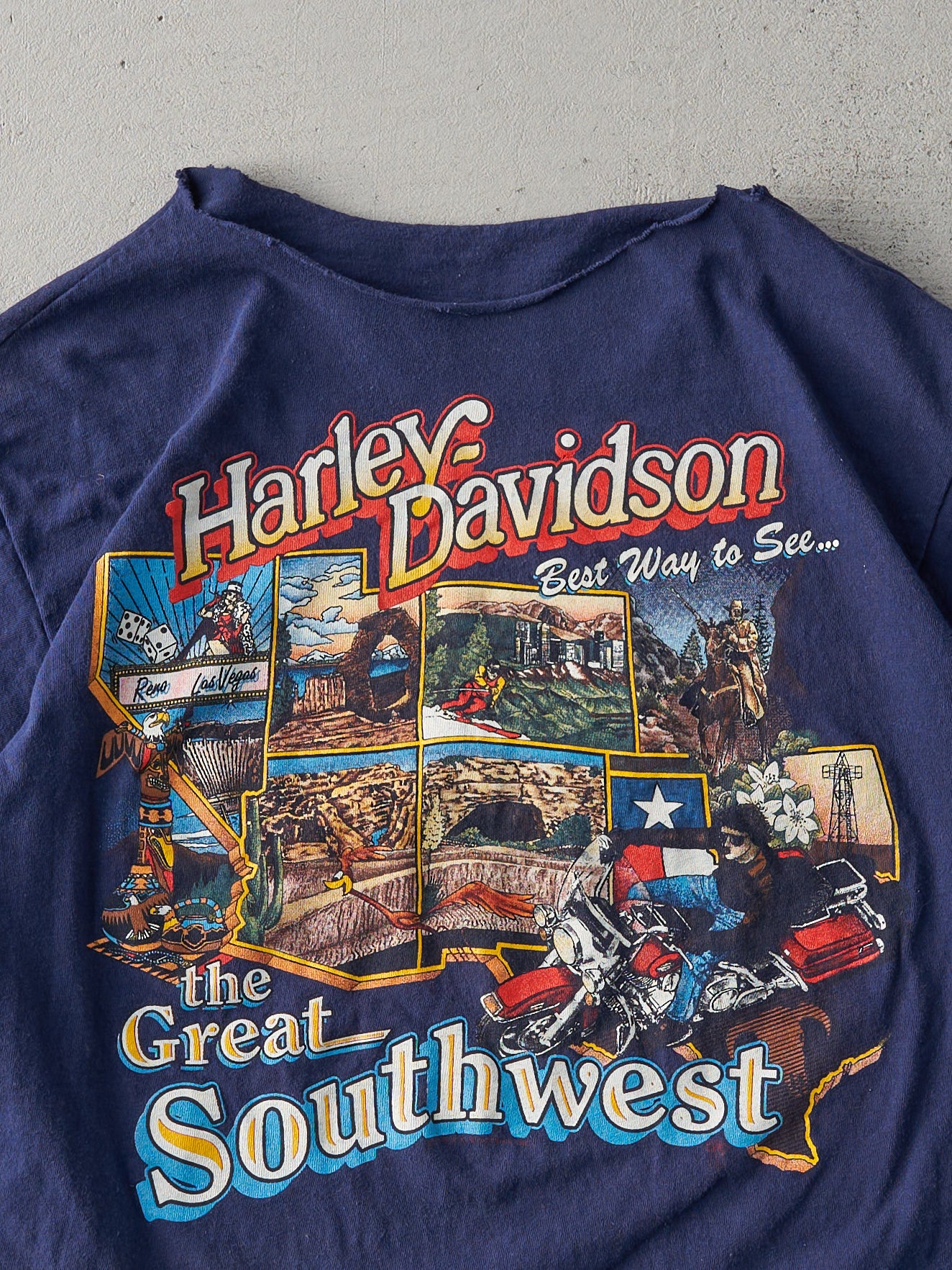 Vintage 90s Navy Blue Tempe Harley Davidson Single Stitch Tee (M)