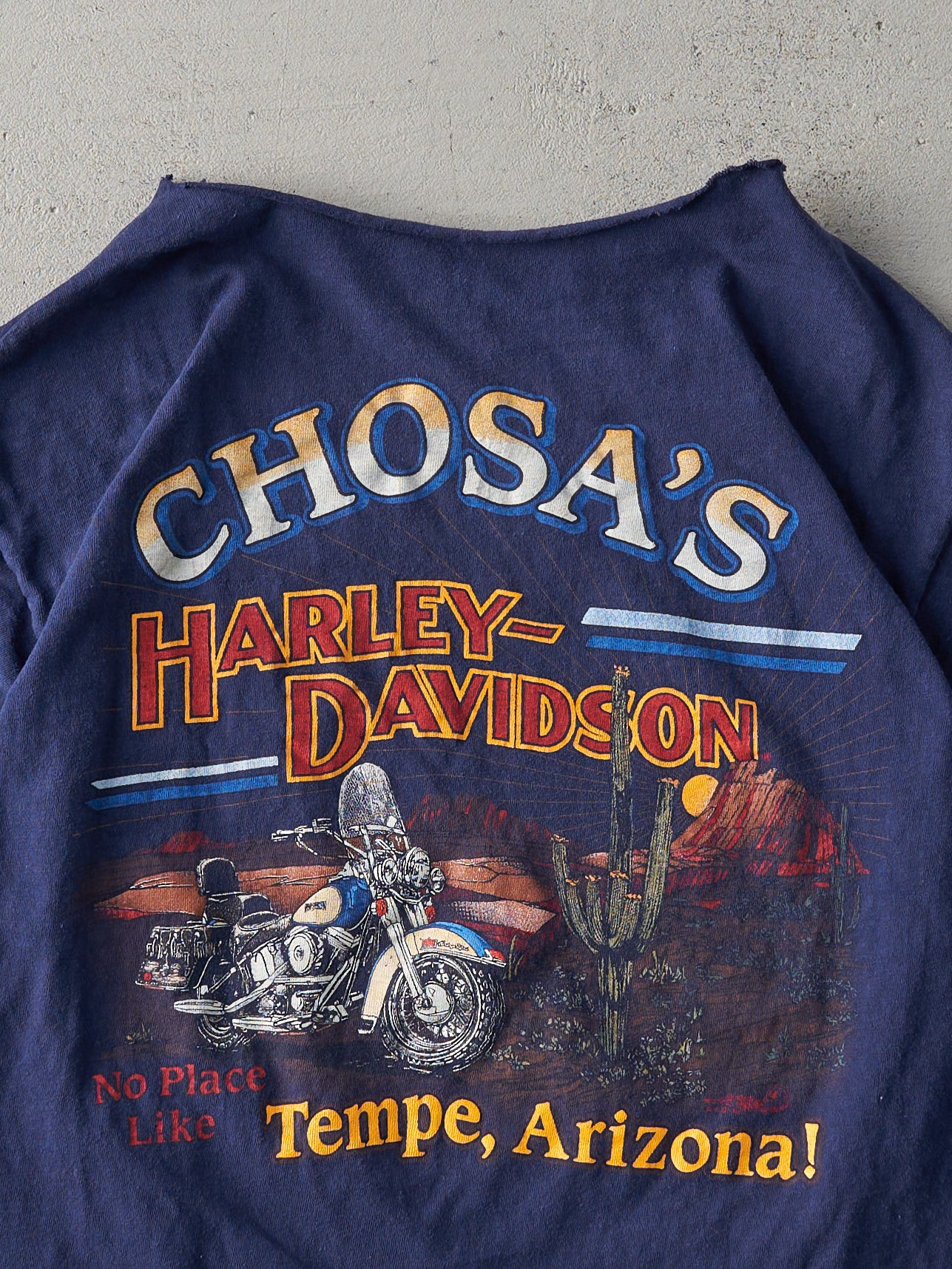 Vintage 90s Navy Blue Tempe Harley Davidson Single Stitch Tee (M)