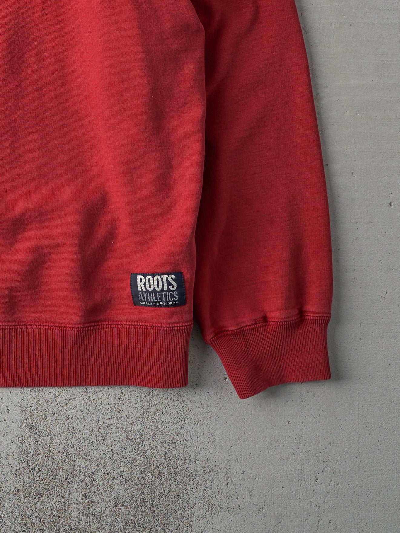 Vintage 90s Red Canada Roots Boxy Quarter Zip Crewneck (XXL)