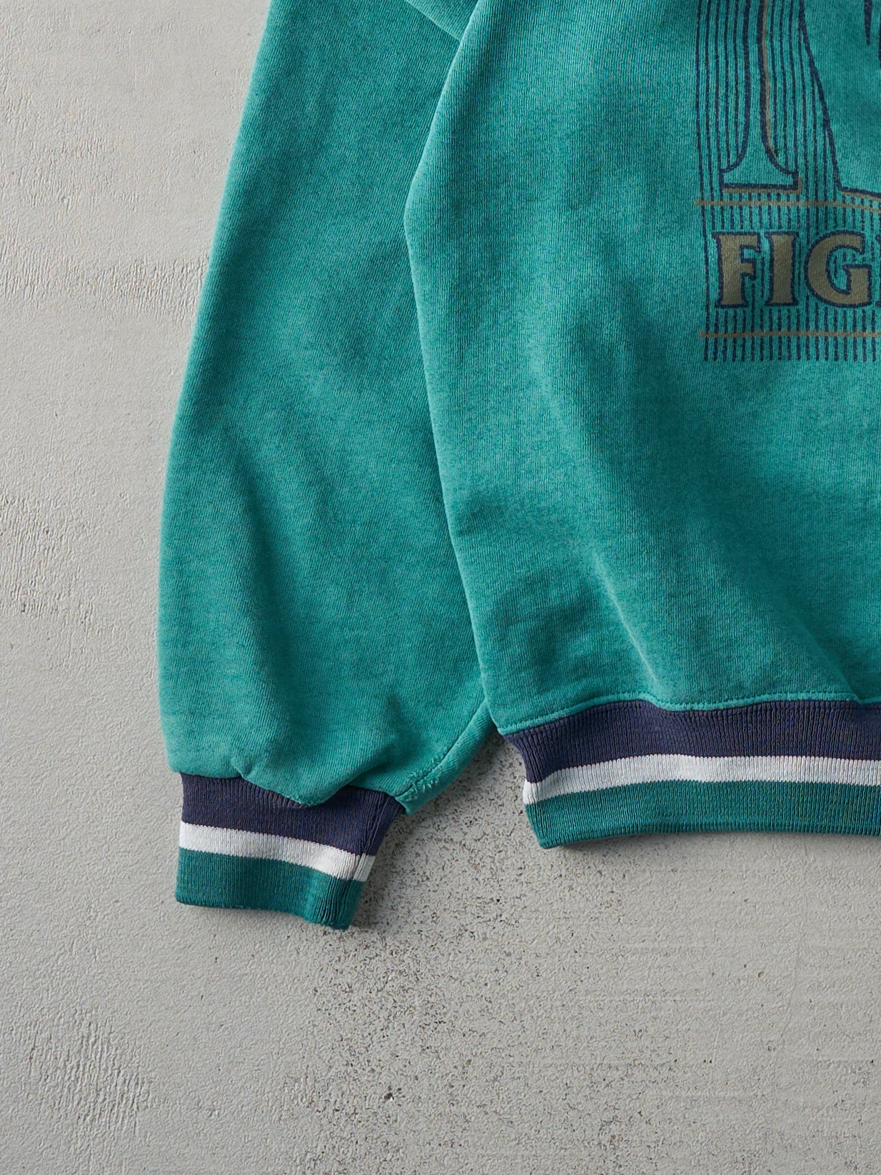 Vintage 90s Teal Notre Dame Fightin' Irish Crewneck (M)