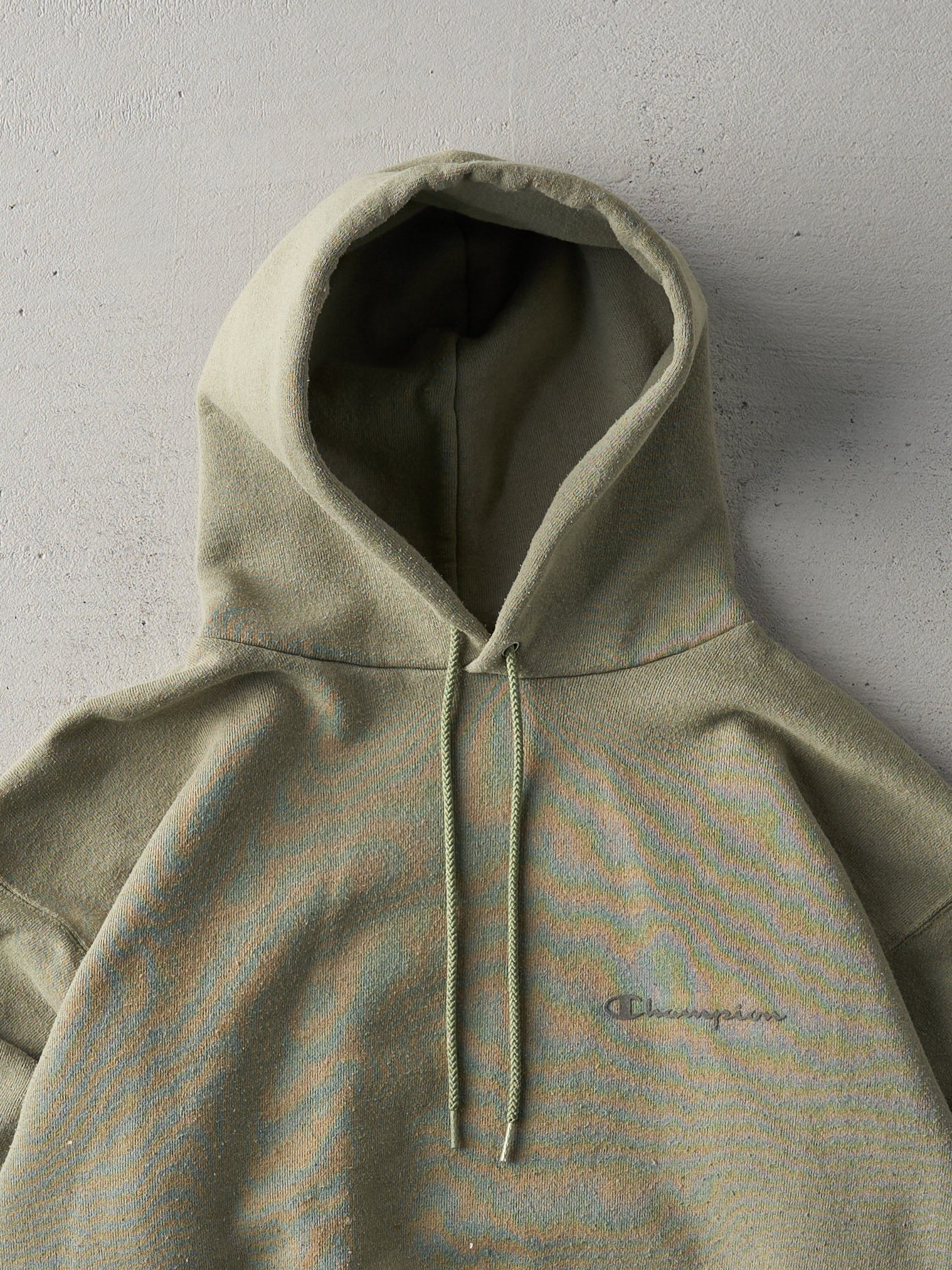 Vintage 90s Sage Green Blank Champion Hoodie (S/M)