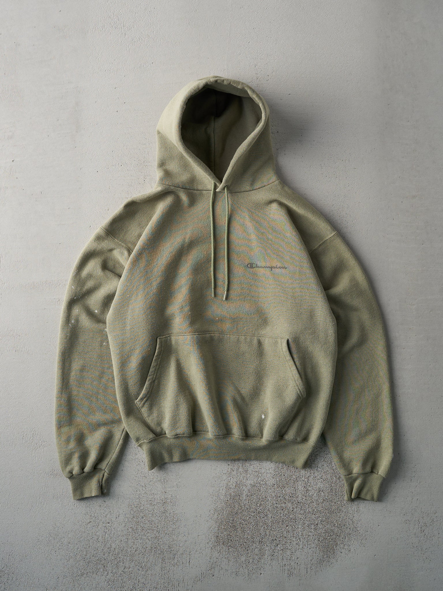 Vintage 90s Sage Green Blank Champion Hoodie (S/M)