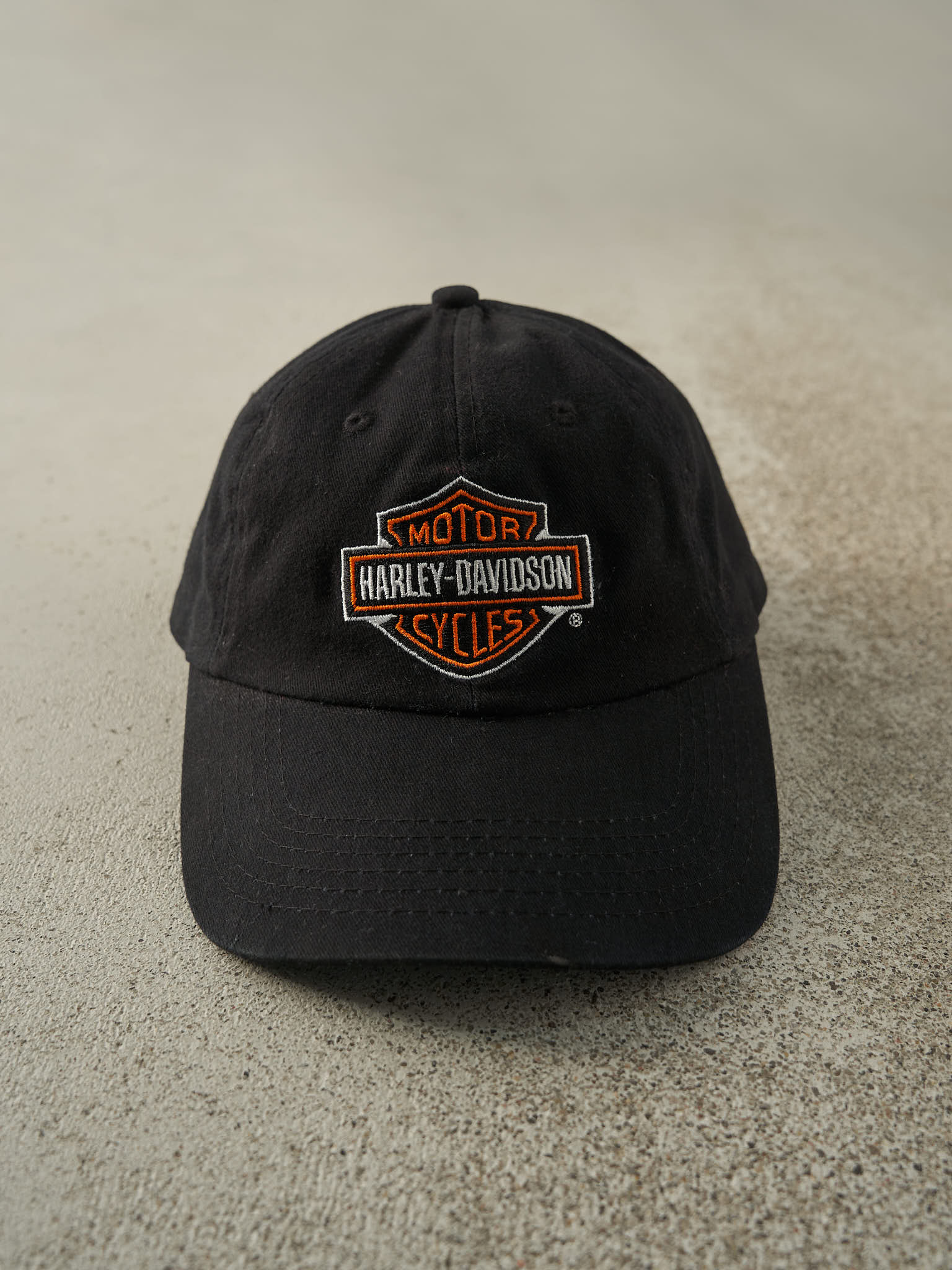 Vintage 90s Black Harley Davidson Embroidered Youth Velcro Hat