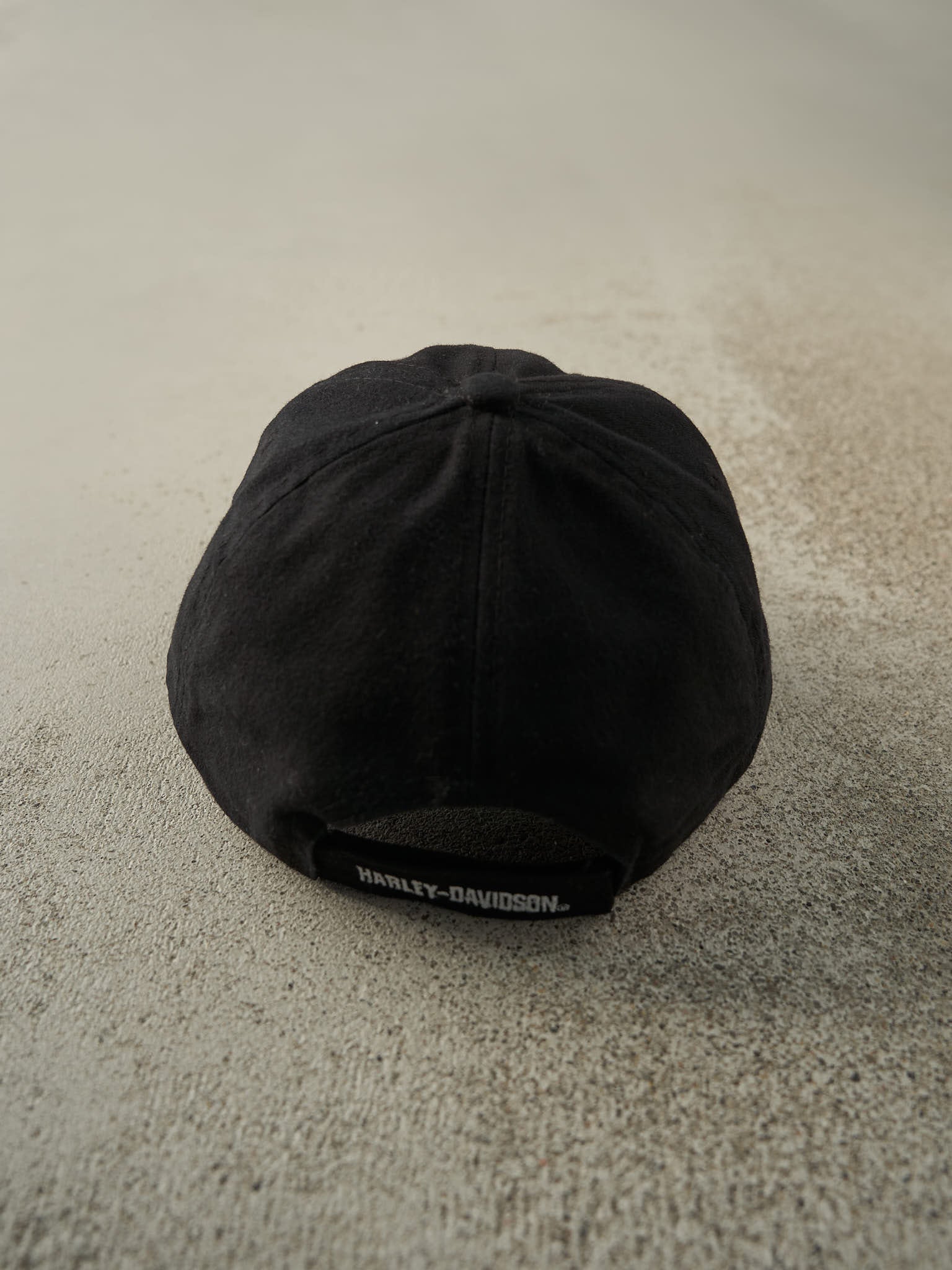 Vintage 90s Black Harley Davidson Embroidered Youth Velcro Hat
