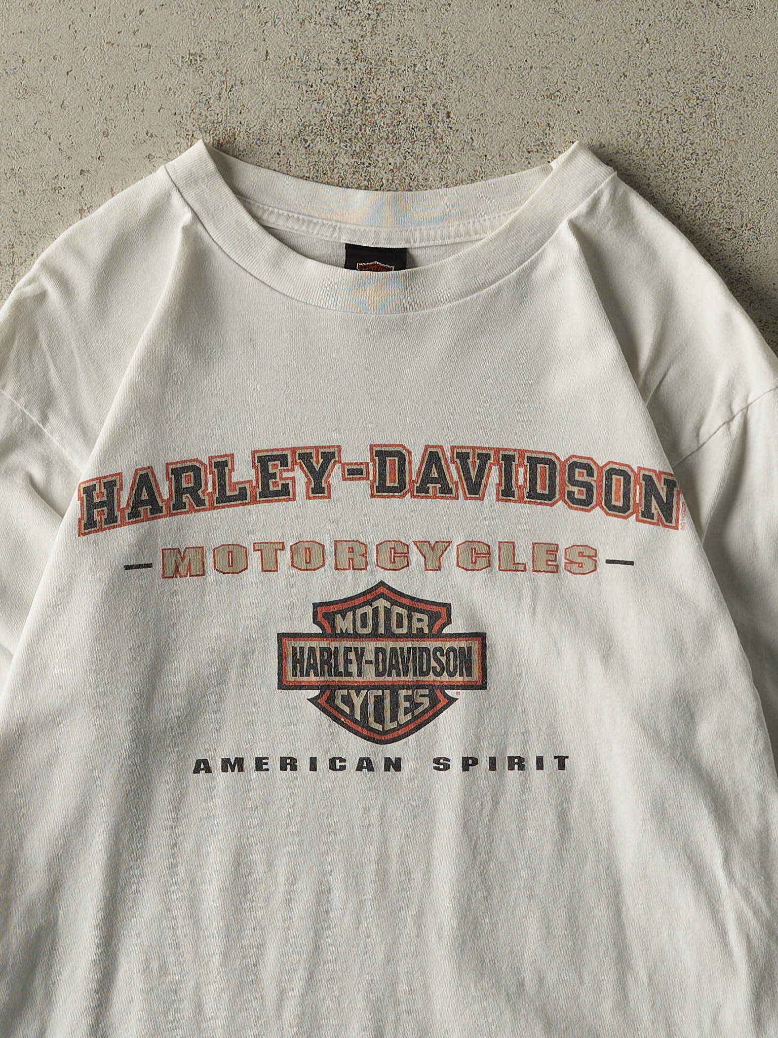 Vintage 00' White Sioux Falls, South Dakota Harley Davidson Long Sleeve (S/M)