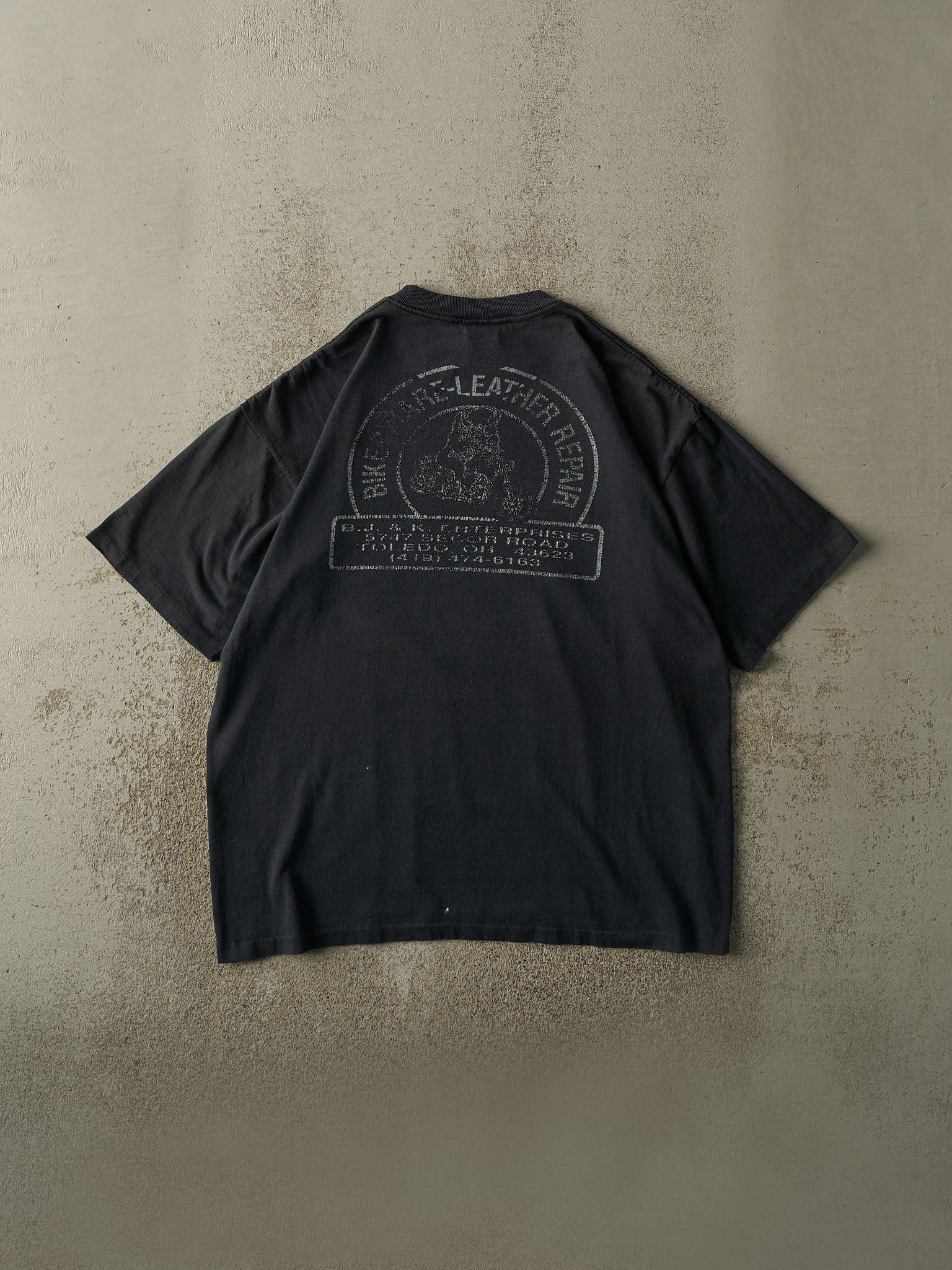Vintage 89' Faded Black Toledo Ohio Harley Davidson Single Stitch Tee (L/XL)