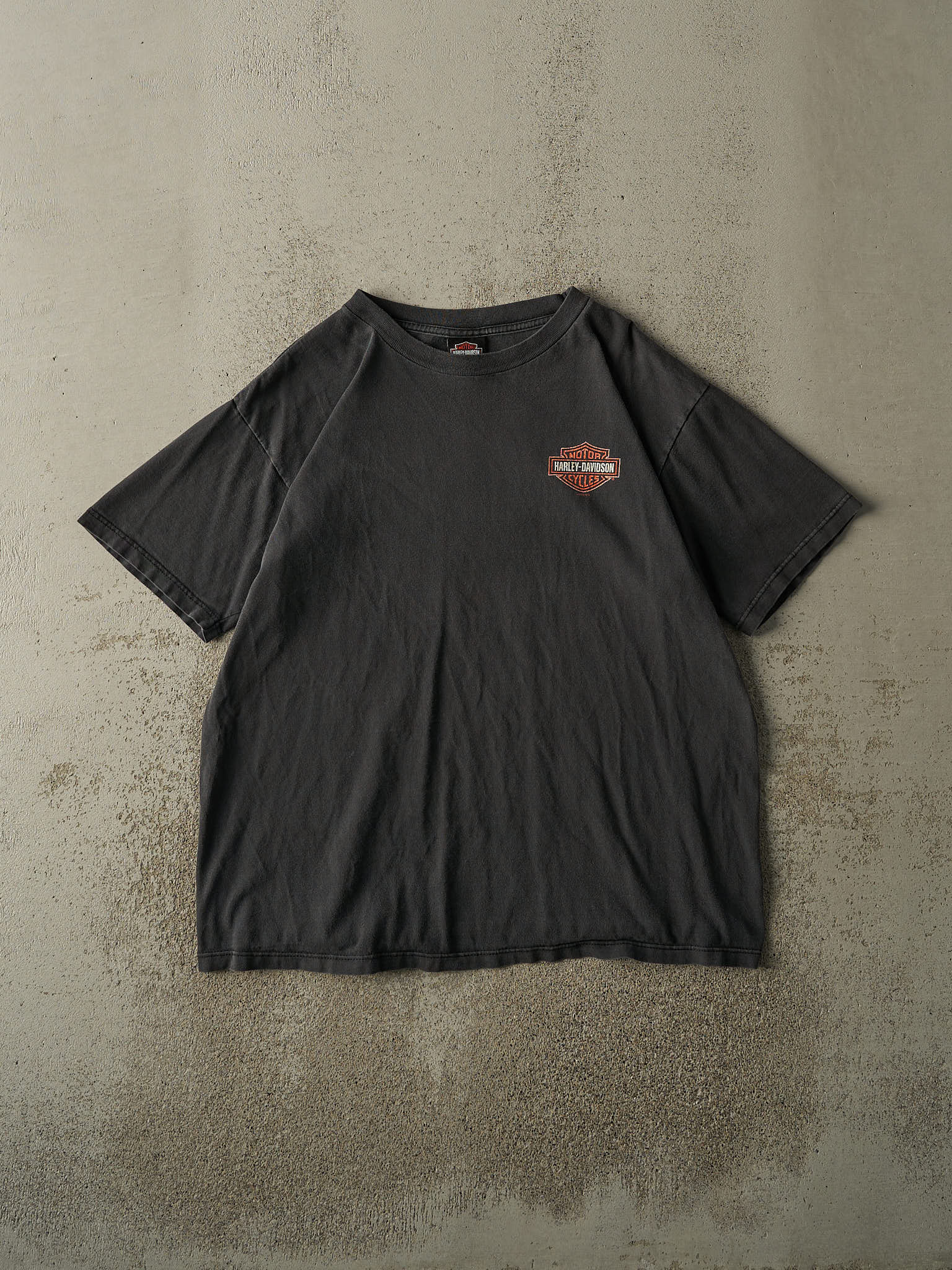 Vintage 02' Faded Black Kelowna BC Harley Davidson Tee (L/XL)