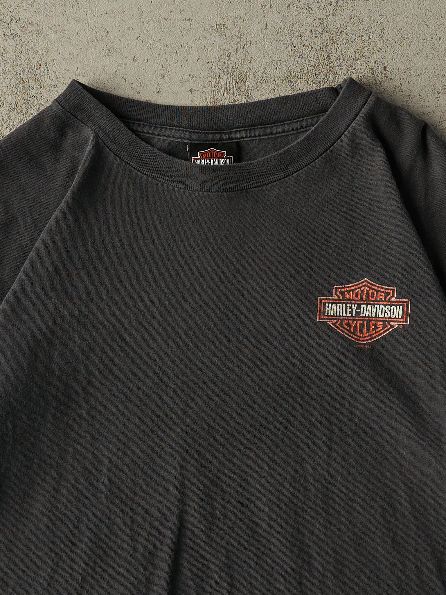 Vintage 02' Faded Black Kelowna BC Harley Davidson Tee (L/XL)