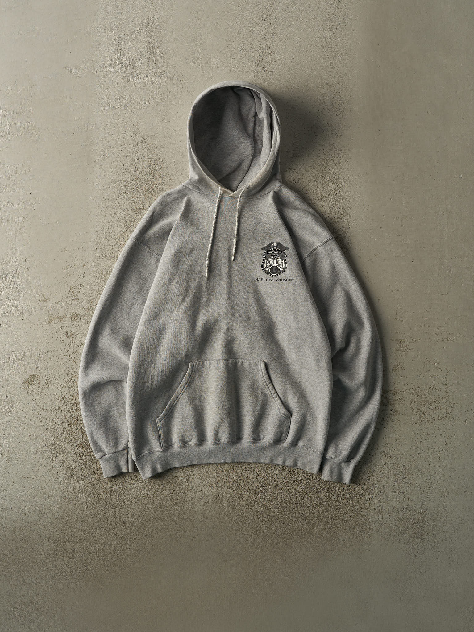 Vintage Y2K Grey Harley Davidson Police Hoodie (M)