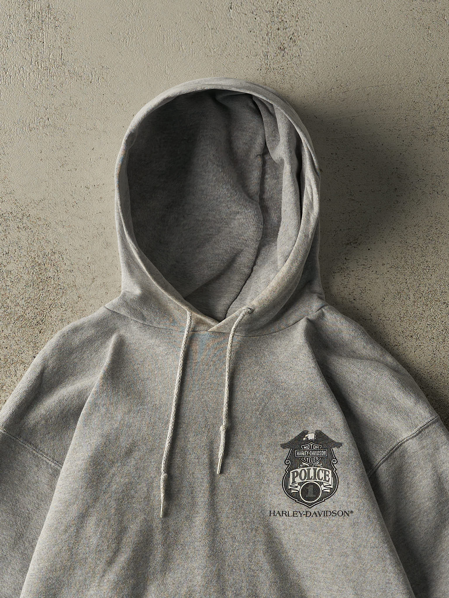 Vintage Y2K Grey Harley Davidson Police Hoodie (M)