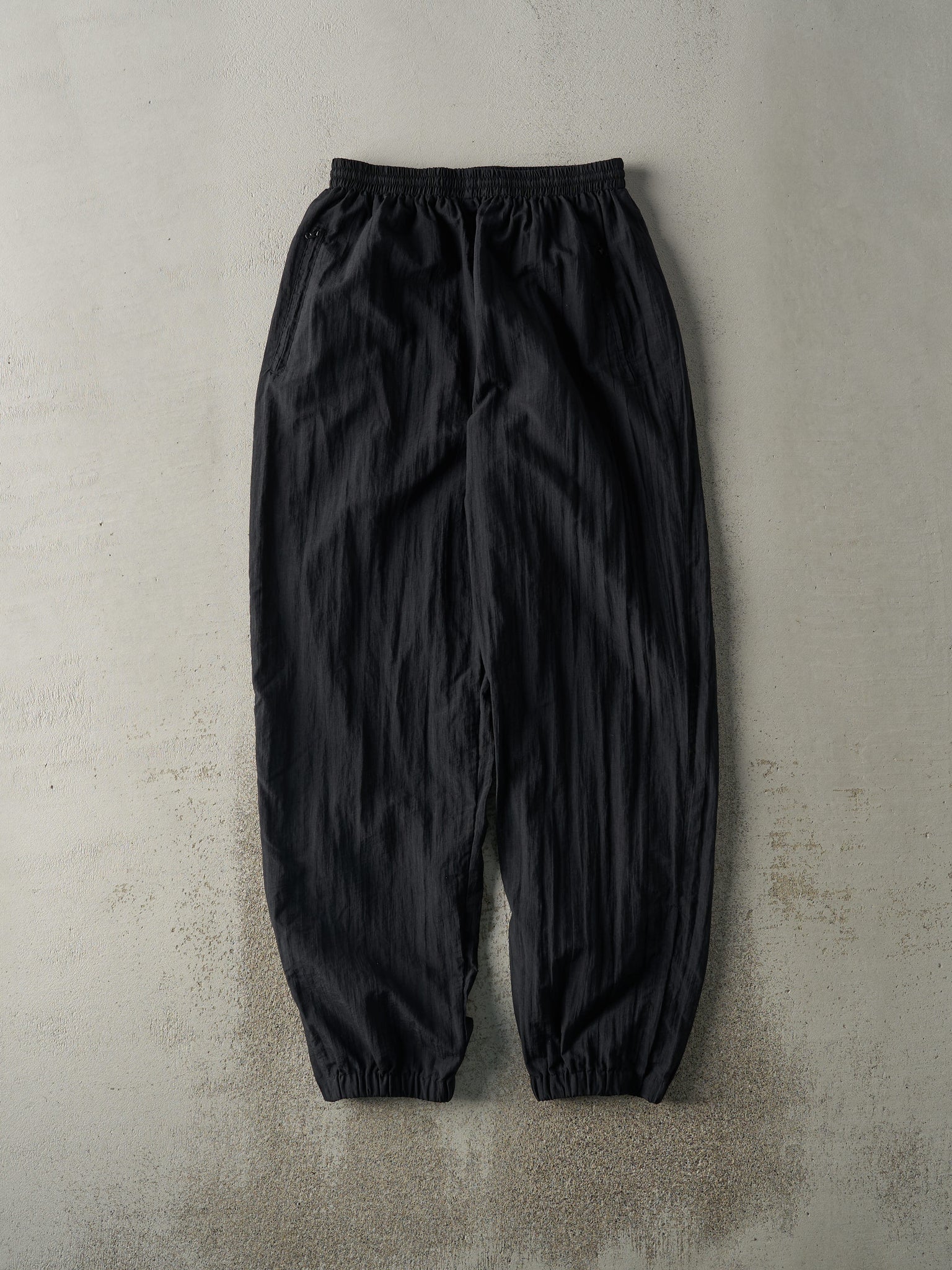 Vintage 90s Black Nylon Track Pants (27x30.5)