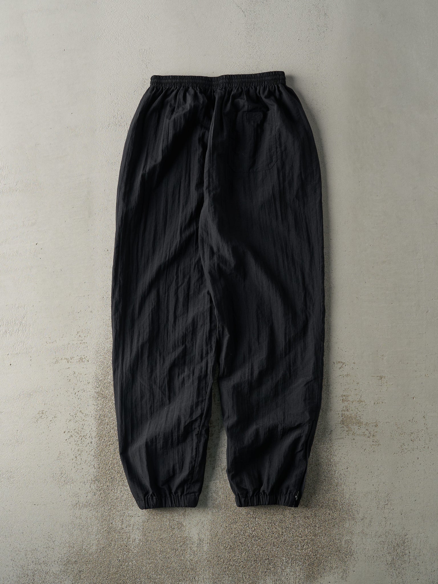 Vintage 90s Black Nylon Track Pants (27x30.5)