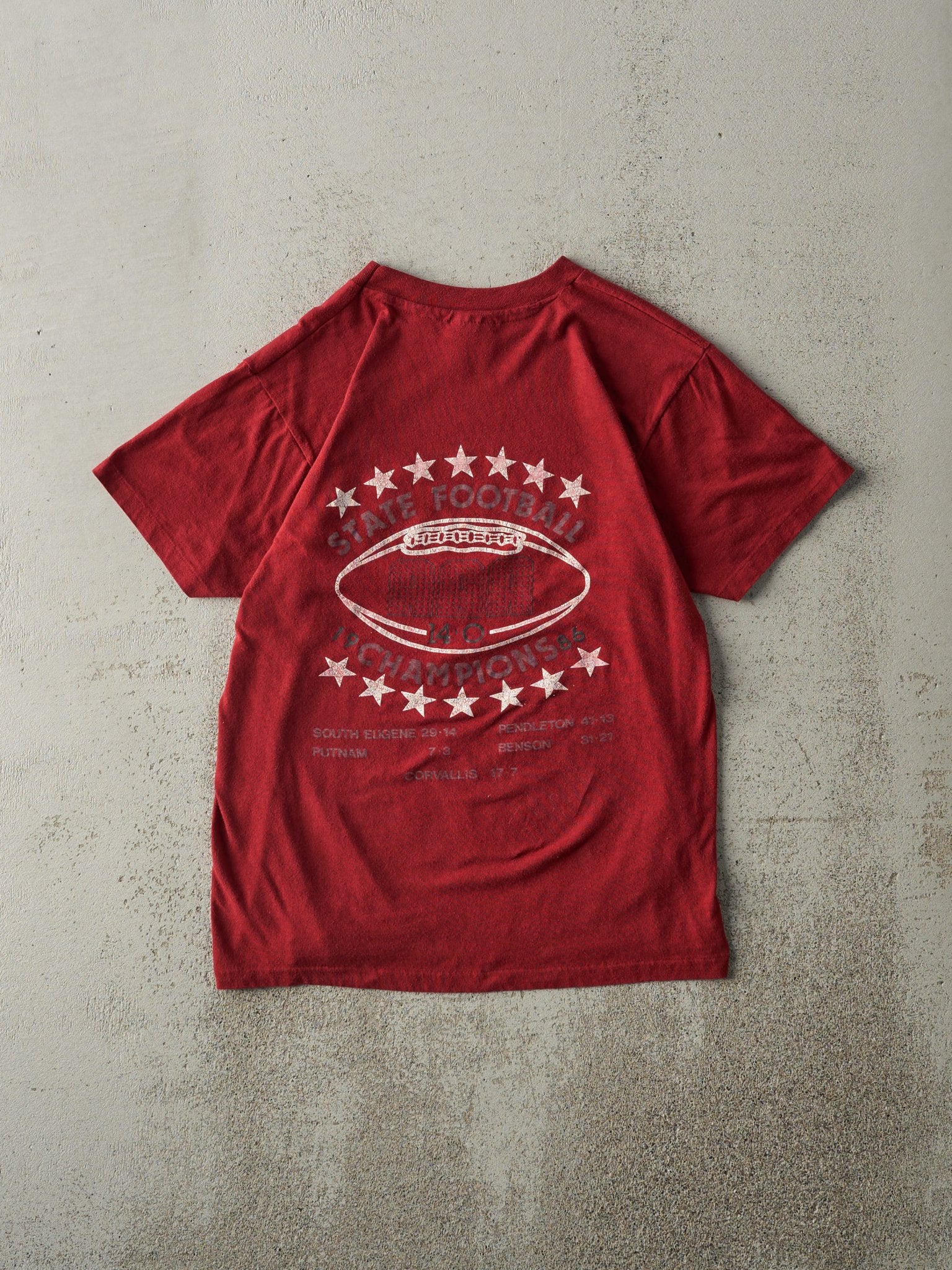 Vintage 86' Burgundy Glencoe Metro League Football Single Stitch Tee (XS)