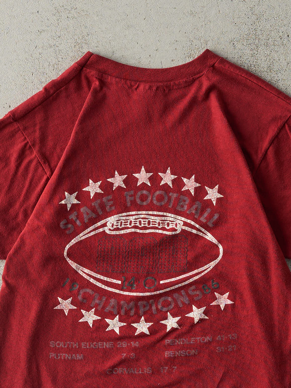 Vintage 86' Burgundy Glencoe Metro League Football Single Stitch Tee (XS)